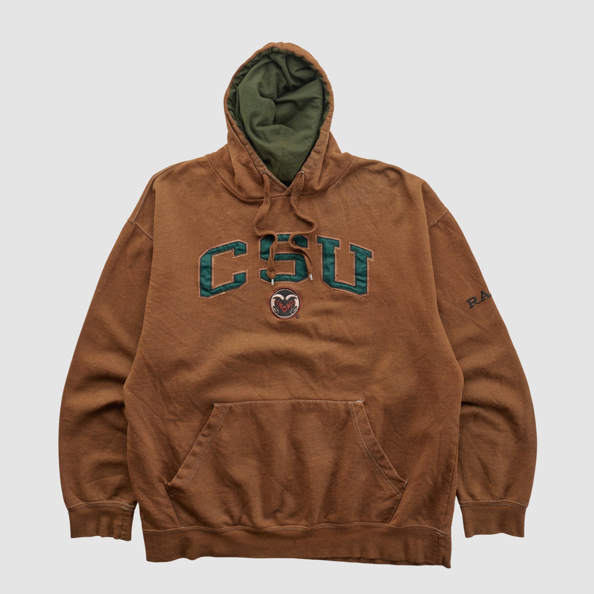 Colorado State Rams Old Varsity Brand 2010s Hooded Pullover Sweatshirt - Clay - L by Fanatics Real Vintage