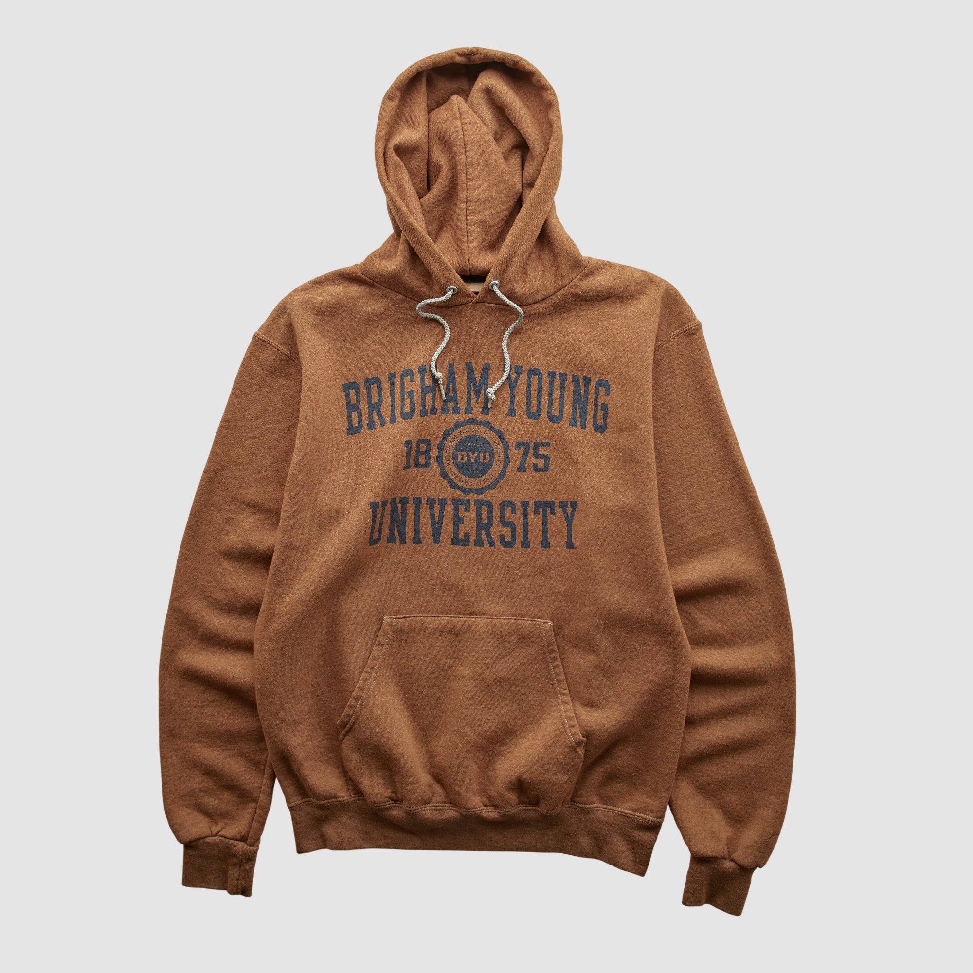 BYU Cougars Champion 2000s Hooded Pullover Sweatshirt - Clay - S by Fanatics Real Vintage