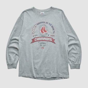 World Series Champions Majestic 2007 Long Sleeve T-shirt - Heather Gray - S by Fanatics Real Vintage