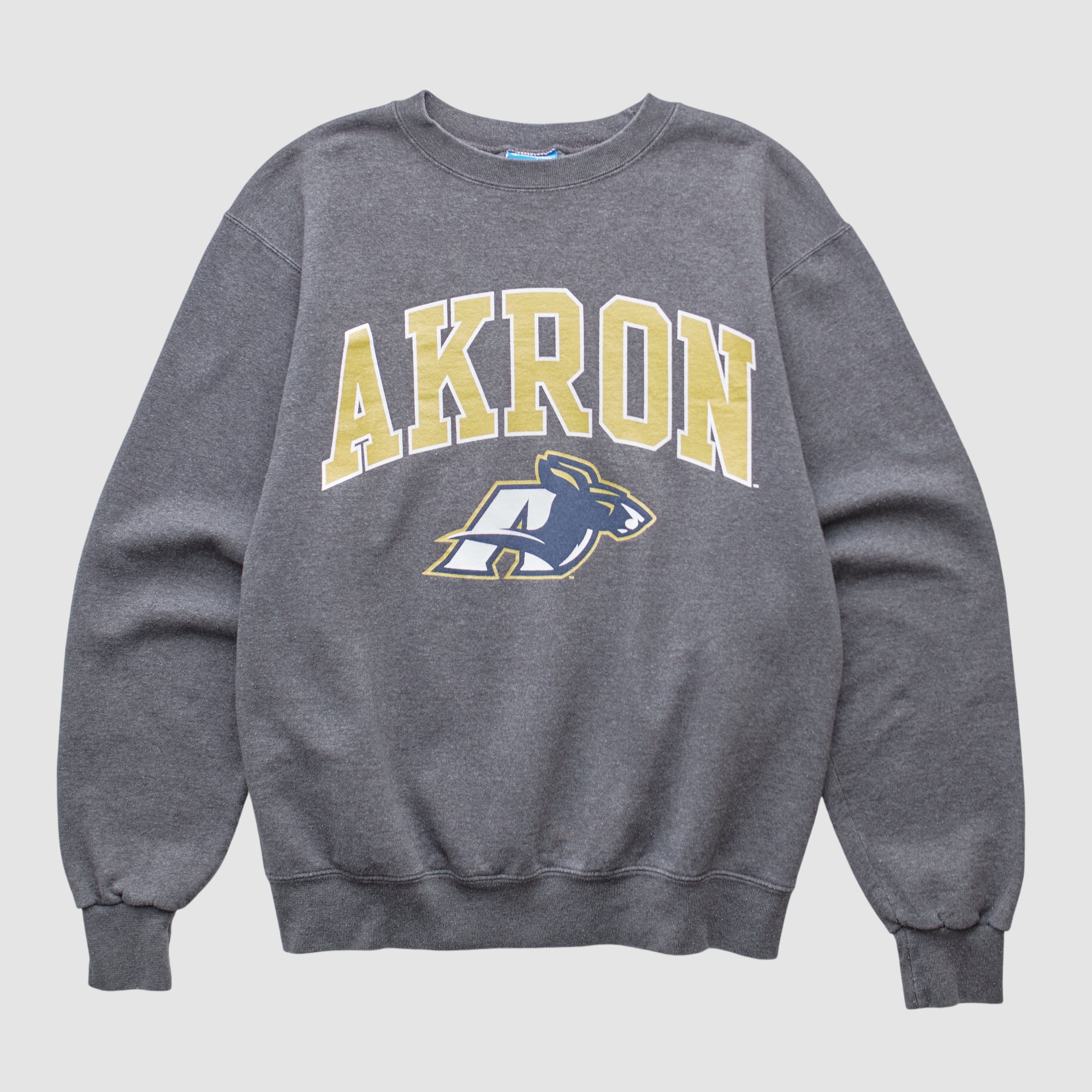 Akron Zips Champion 2010s Pullover Sweatshirt - Dark Heather Gray - XS by Fanatics Real Vintage
