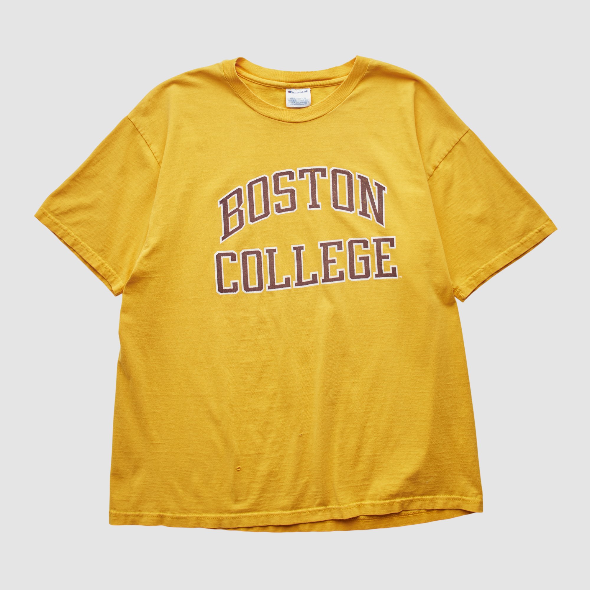 Boston College Eagles Champion 90s T-shirt - Yellow - L by Fanatics Real Vintage