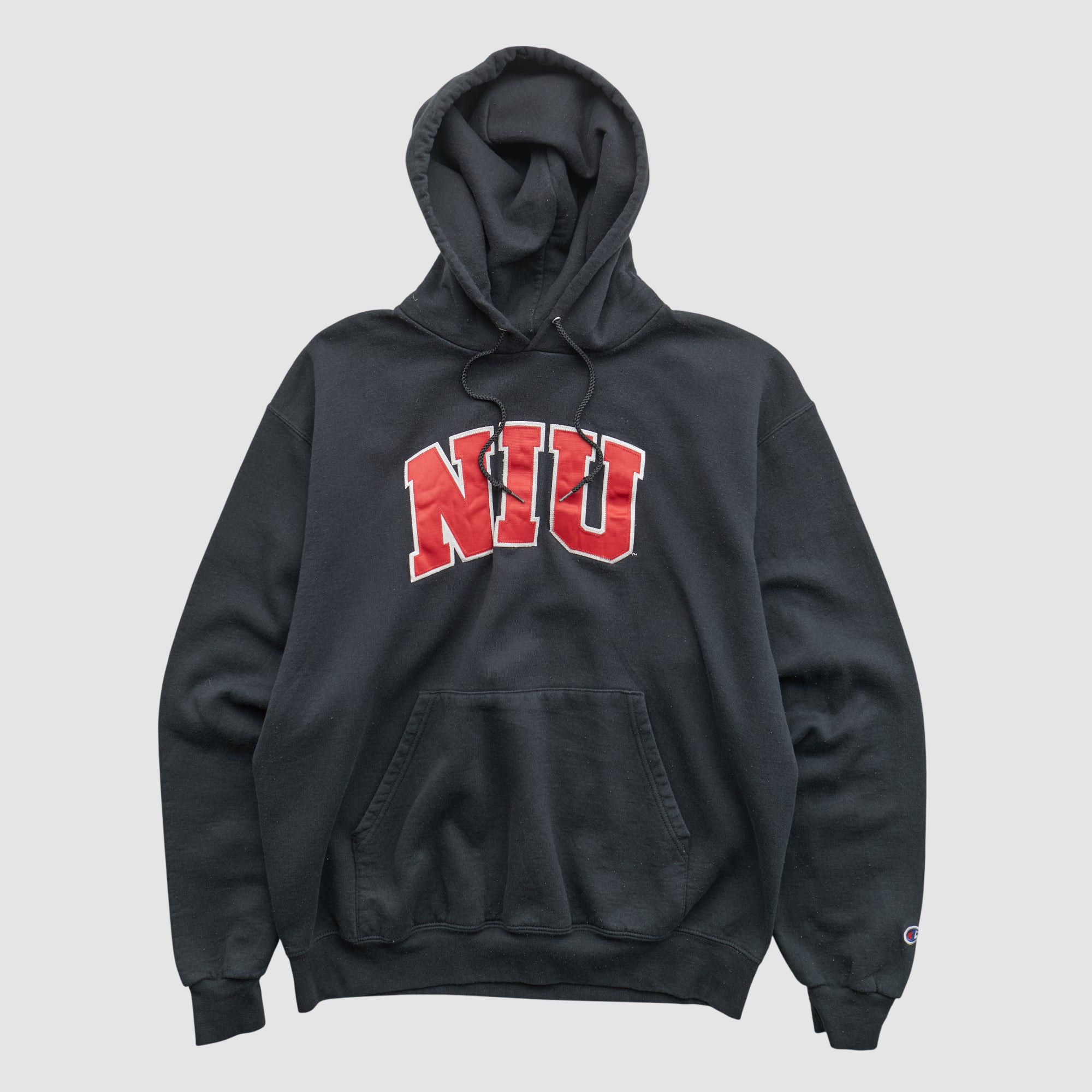 Northern Illinois Huskies Champion 2000s Hooded Pullover Sweatshirt - Black - M by Fanatics Real Vintage
