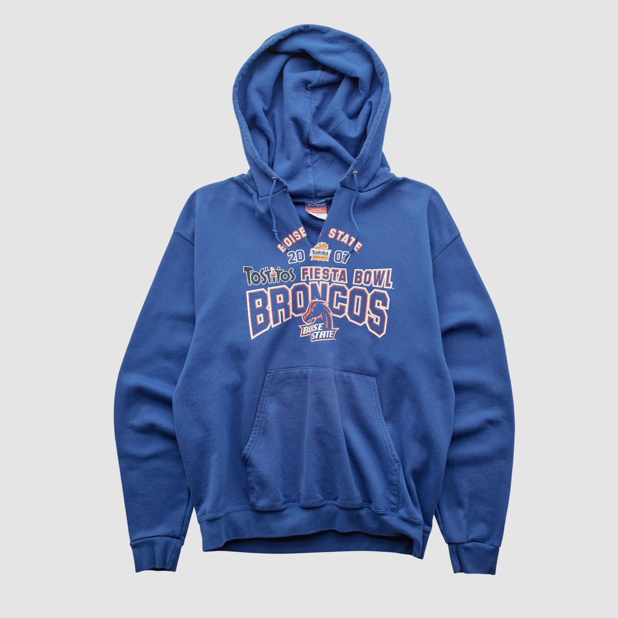 Boise State Broncos Champion 2007 Hooded Pullover Sweatshirt - Blue - S by Fanatics Real Vintage