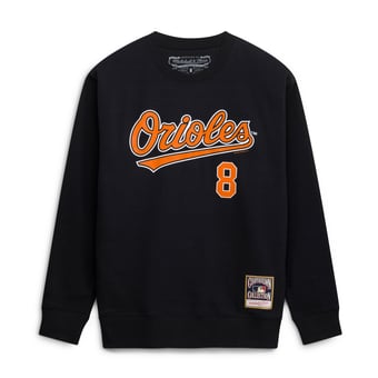 Men's Mitchell & Ness Cal Ripken Jr. Black Baltimore Orioles Classic Player Number Sweatshirt