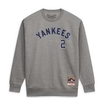 Men's Mitchell & Ness Derek Jeter Heather Gray New York Yankees Classic Player Number Sweatshirt