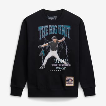 Men's Mitchell & Ness Randy Johnson Black Arizona Diamondbacks Cooperstown Collection Nickname Player Graphic Sweatshirt