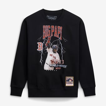 Men's Mitchell & Ness David Ortiz Black Boston Red Sox Cooperstown Collection Nickname Player Graphic Sweatshirt