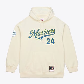 Men's Mitchell & Ness Ken Griffey Jr. Cream Seattle Mariners Throwback Name & Number Hoodie