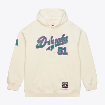 Men's Mitchell & Ness Randy Johnson Cream Arizona Diamondbacks Throwback Name & Number Hoodie