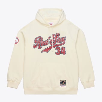 Men's Mitchell & Ness David Ortiz Cream Boston Red Sox Throwback Name & Number Hoodie