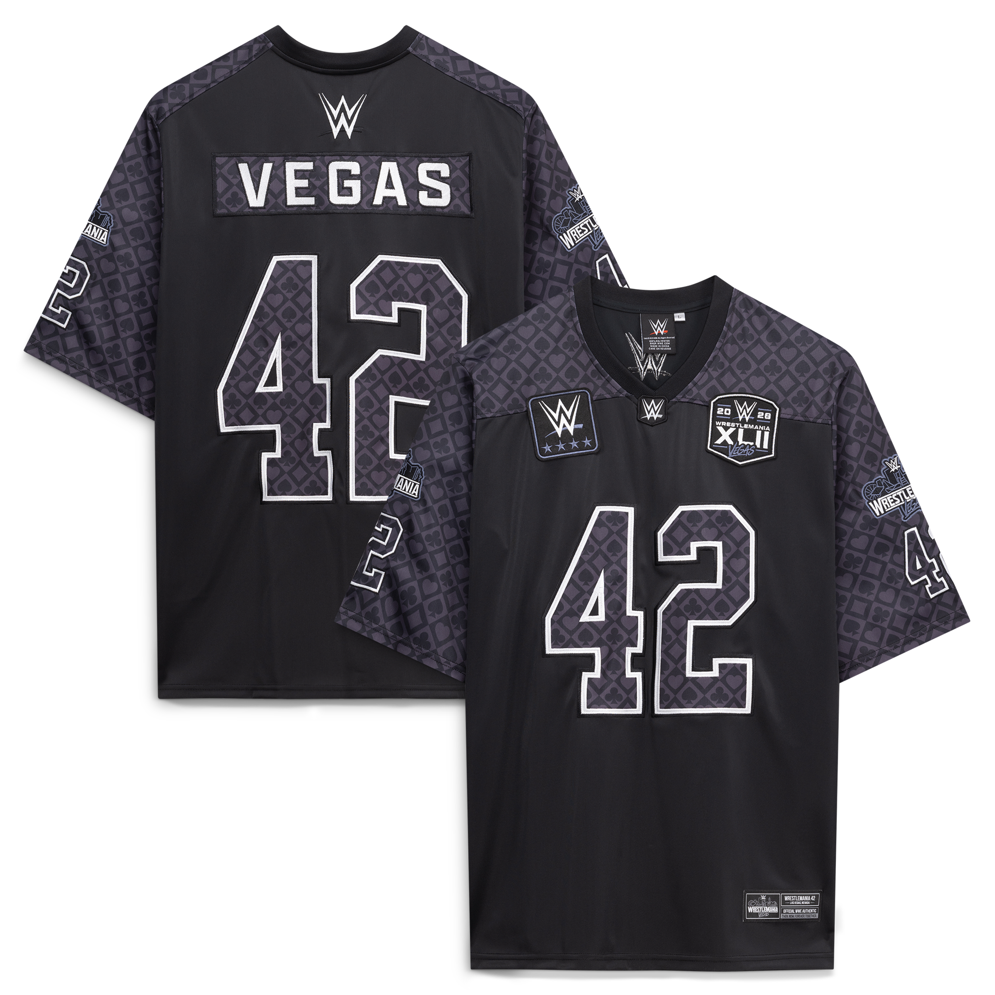 Men's Black WrestleMania 42 Fashion Football Jersey