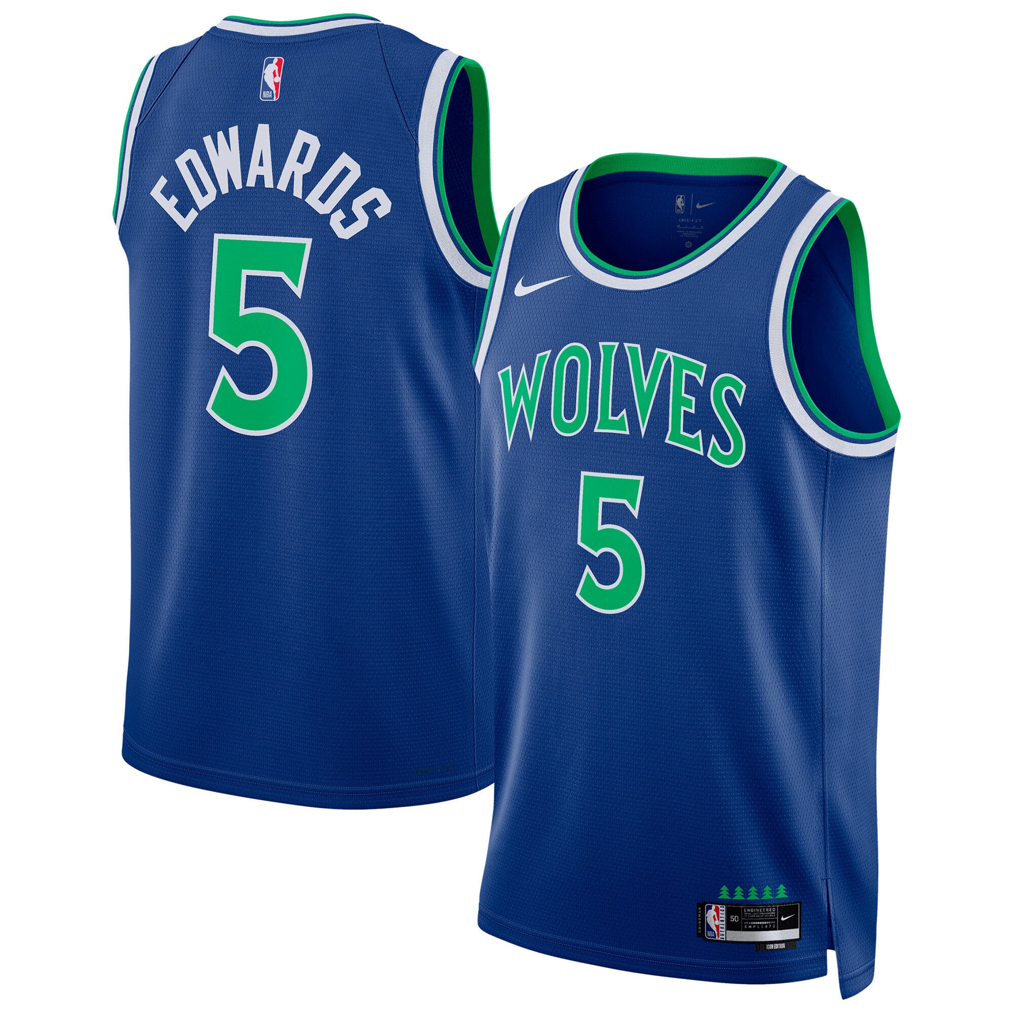 Camiseta Nike Icon Swingman réplica de los Minnesota Timberwolves - Edwards - Unisex