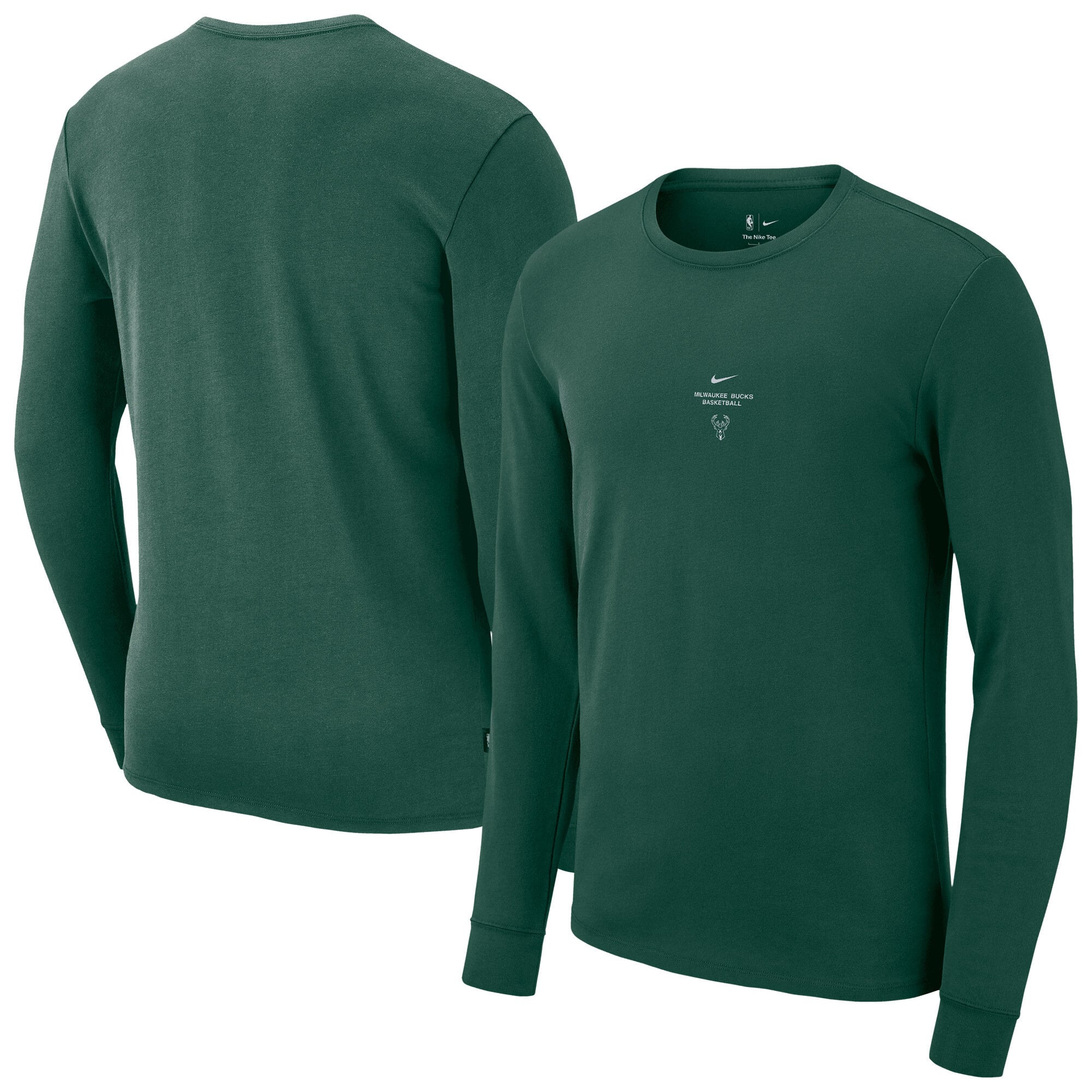 T-shirt a maniche lunghe Milwaukee Bucks Nike 2026 Standard Issue Practice - Uomo