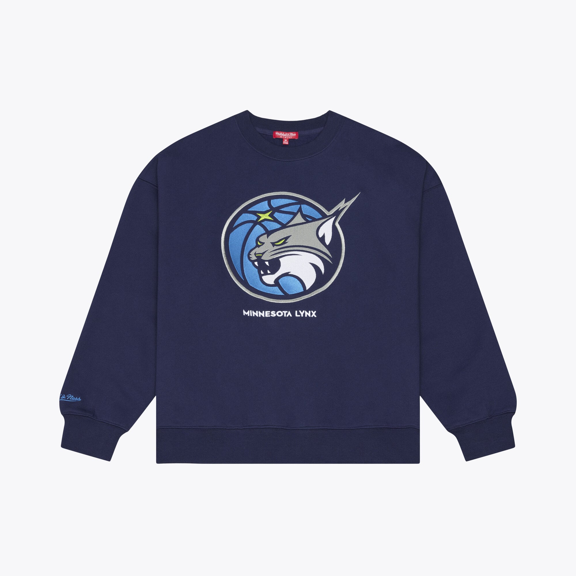 Women's Mitchell & Ness  Navy Minnesota Lynx Lightweight Fleece Crewneck Sweatshirt