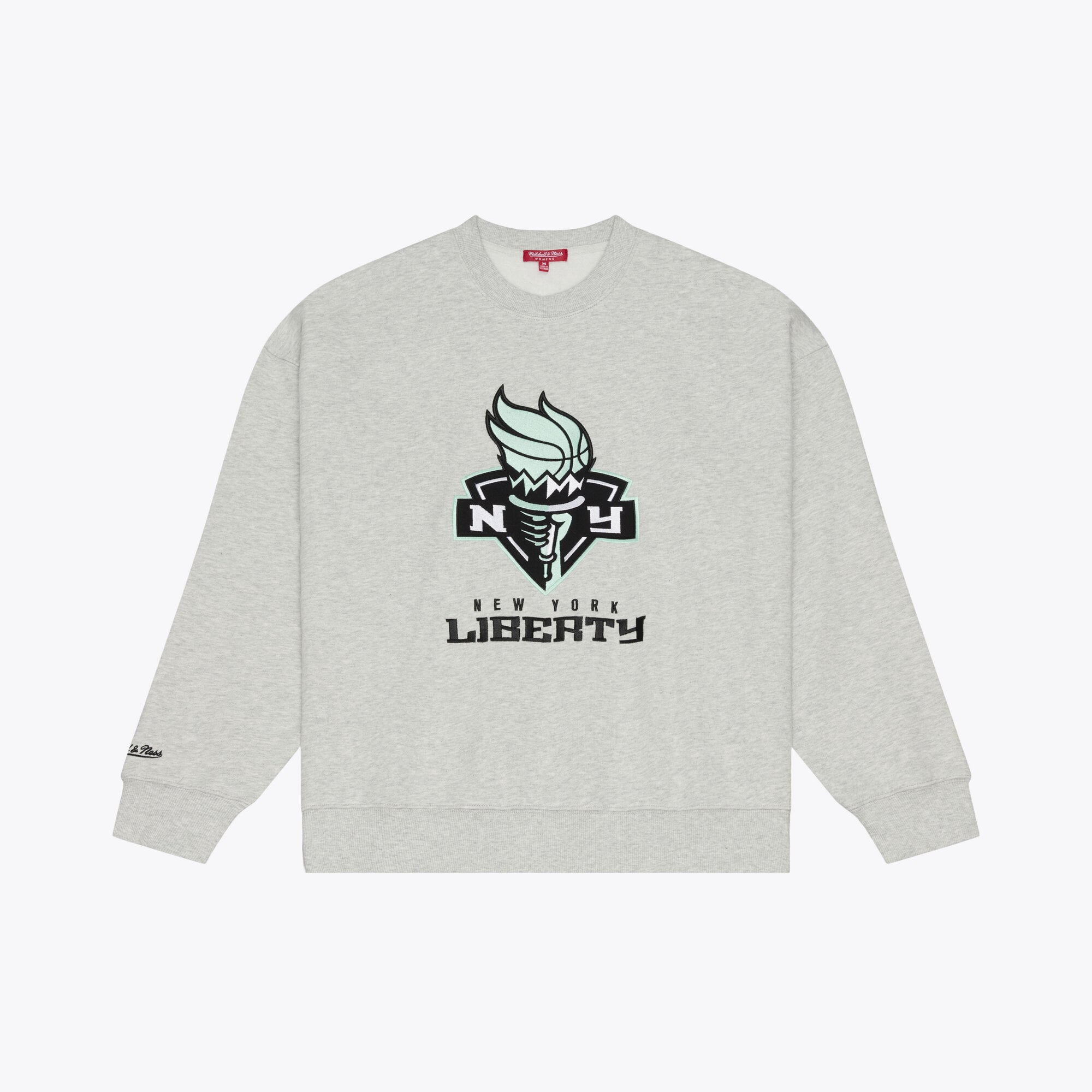 Mitchell & Ness Women's Mitchell Ness Gray New York Liberty Lightweight Fleece Crewneck Sweatshirt - Gray