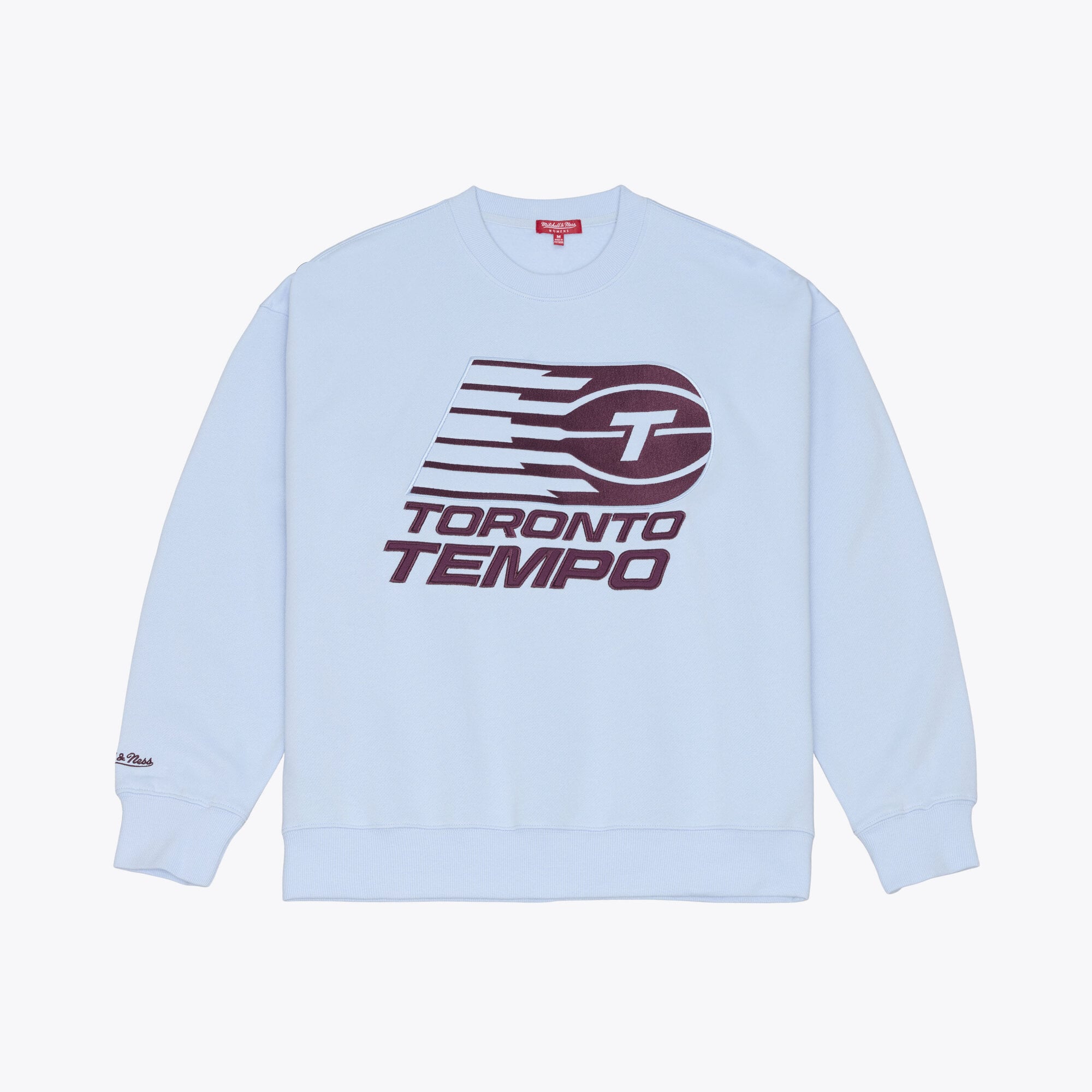 Women's Mitchell & Ness  Powder Blue Toronto Tempo Lightweight Fleece Crewneck Sweatshirt