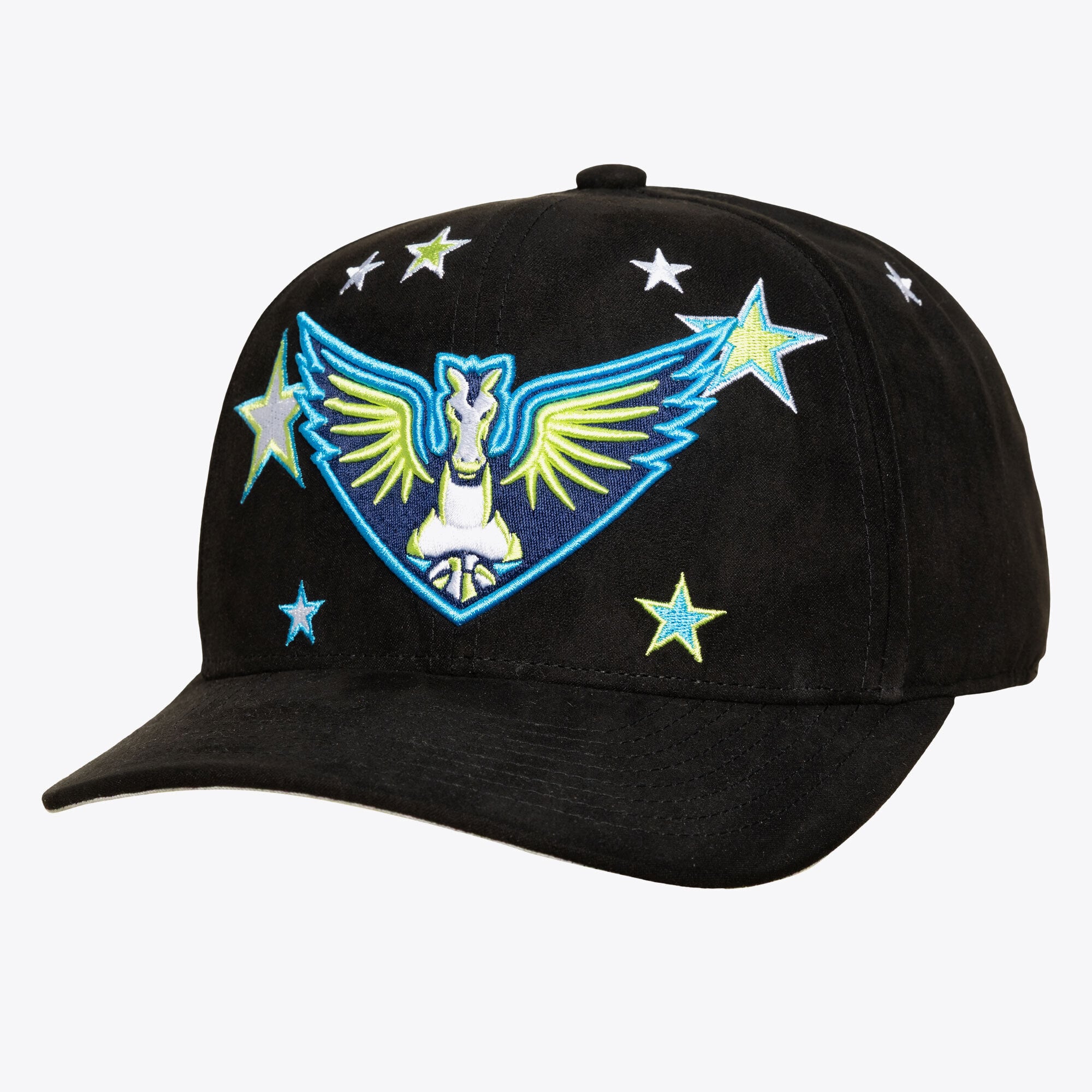 Unisex Mitchell & Ness  Black Dallas Wings Star Splash Pro Snapback Hat