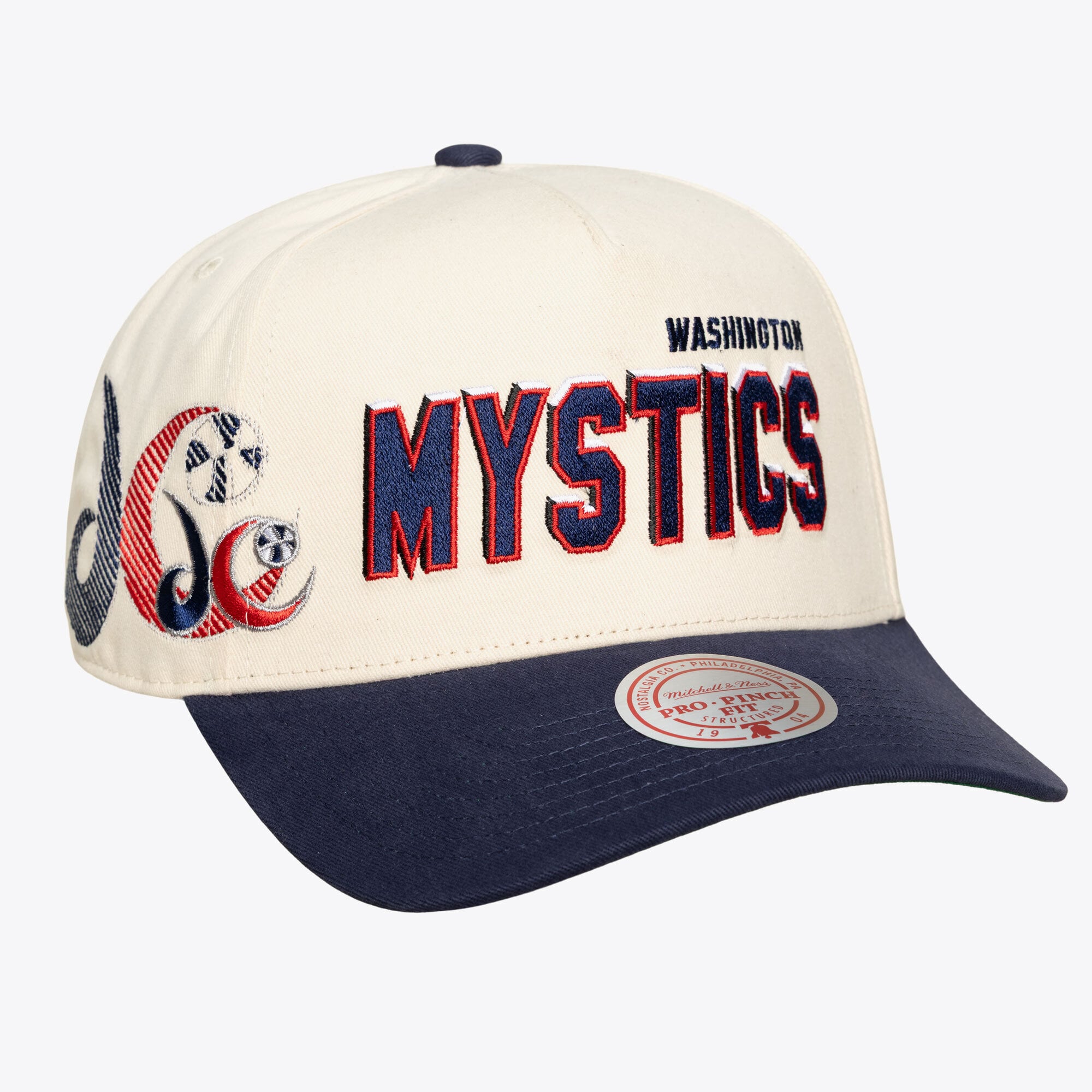 Unisex Mitchell & Ness Cream Washington Mystics Cooperstown Collection Big Time Pro Crown Snapback Hat