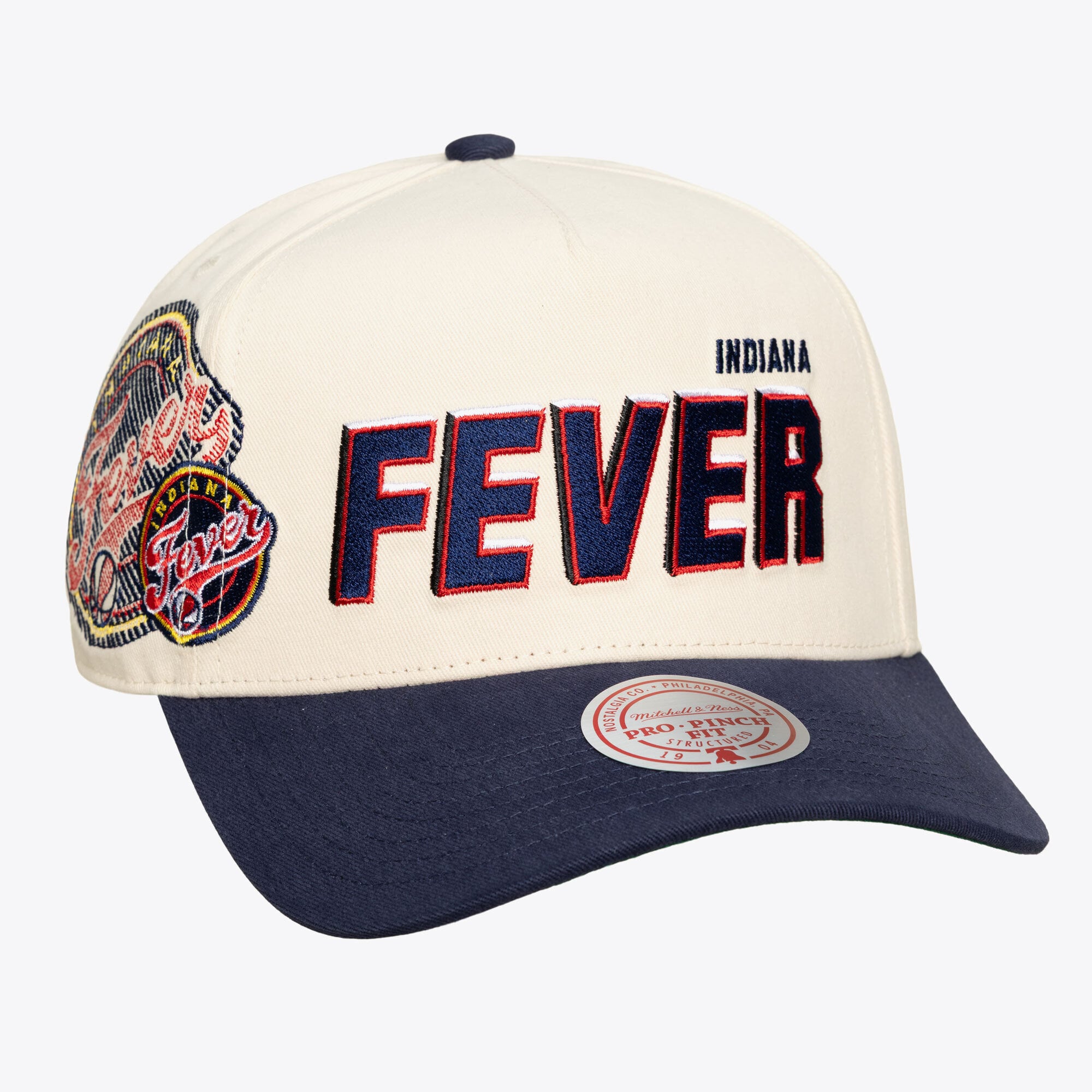 Unisex Mitchell & Ness Cream Indiana Fever Cooperstown Collection Big Time Pro Crown Snapback Hat