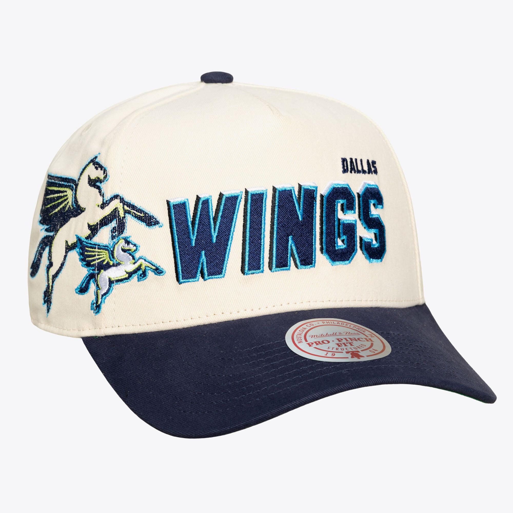 Unisex Mitchell & Ness Cream Dallas Wings Cooperstown Collection Big Time Pro Crown Snapback Hat