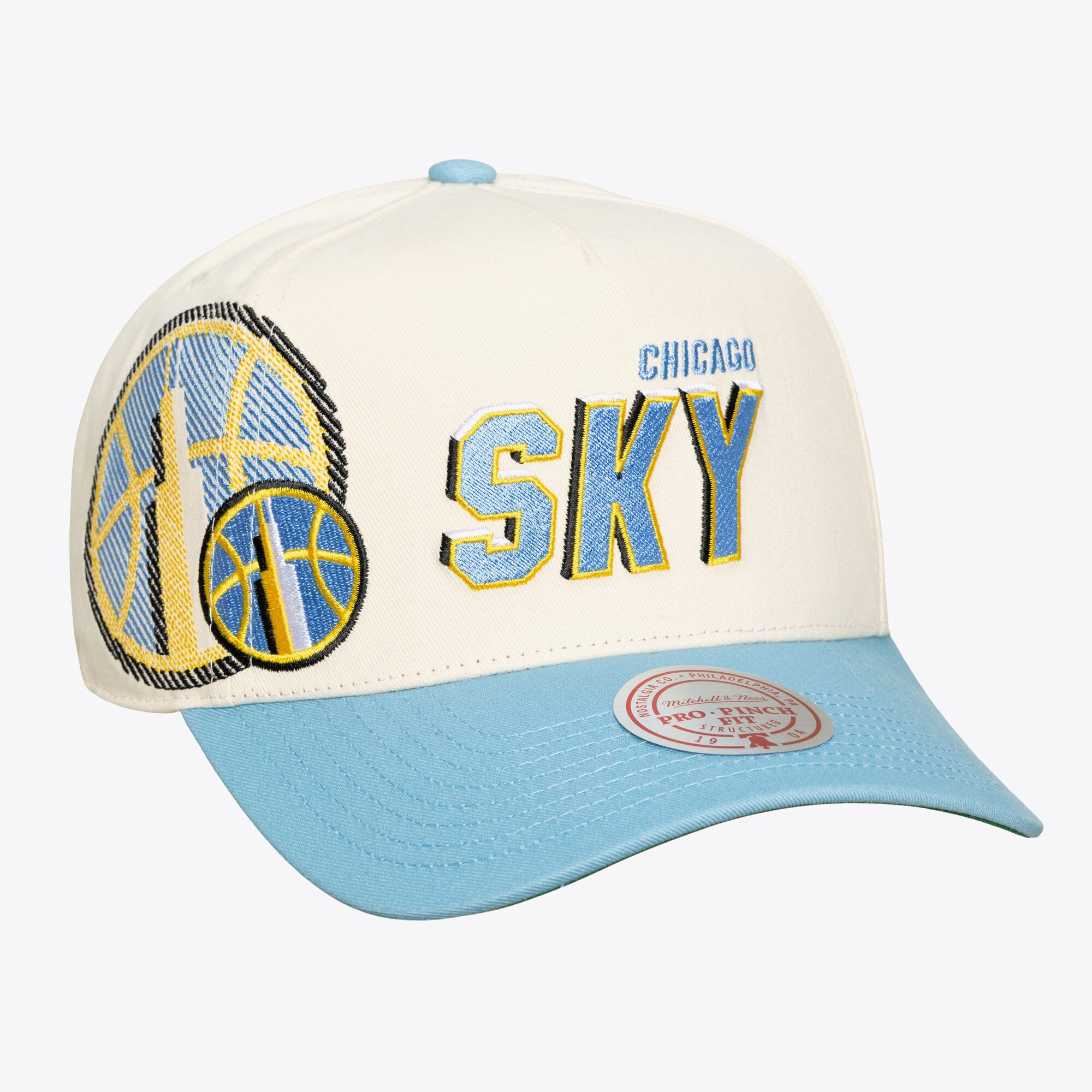 Unisex Mitchell & Ness Cream Chicago Sky Cooperstown Collection Big Time Pro Crown Snapback Hat