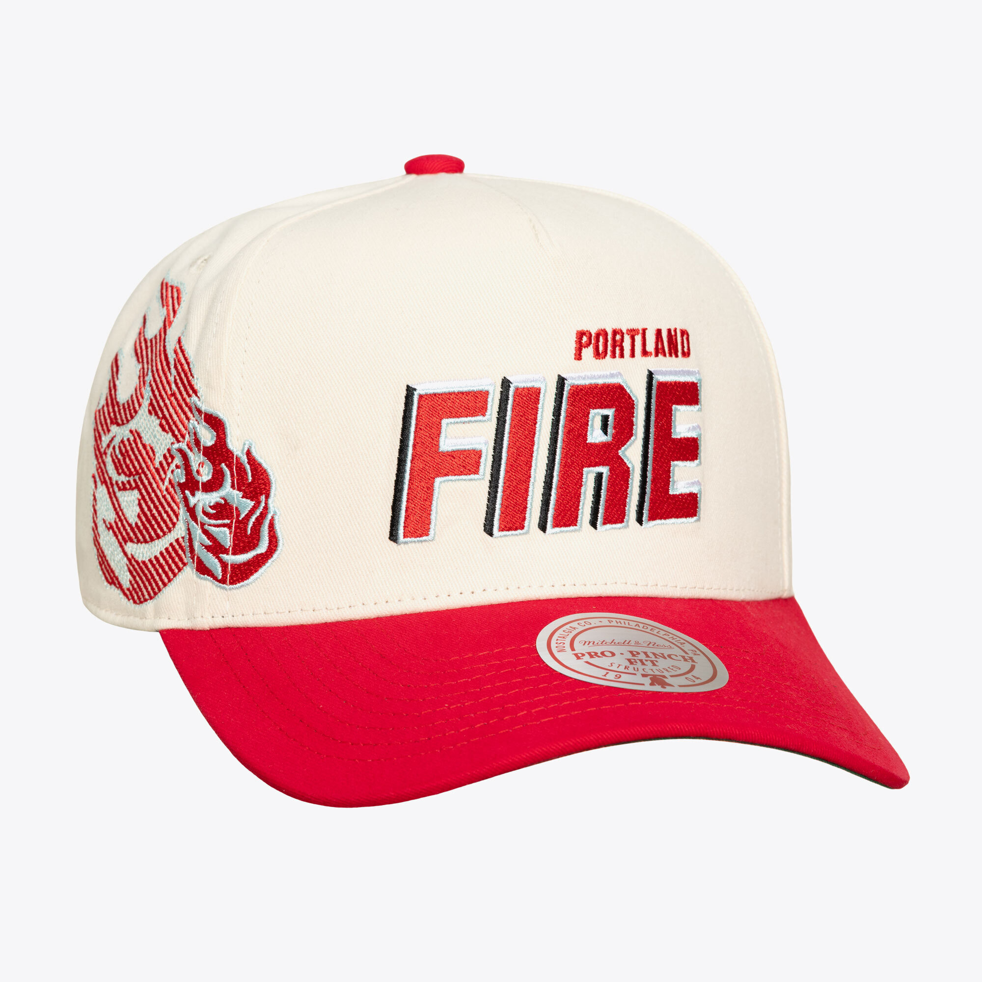 Unisex Mitchell & Ness Cream Portland Fire Big Time Pro Crown Snapback Hat