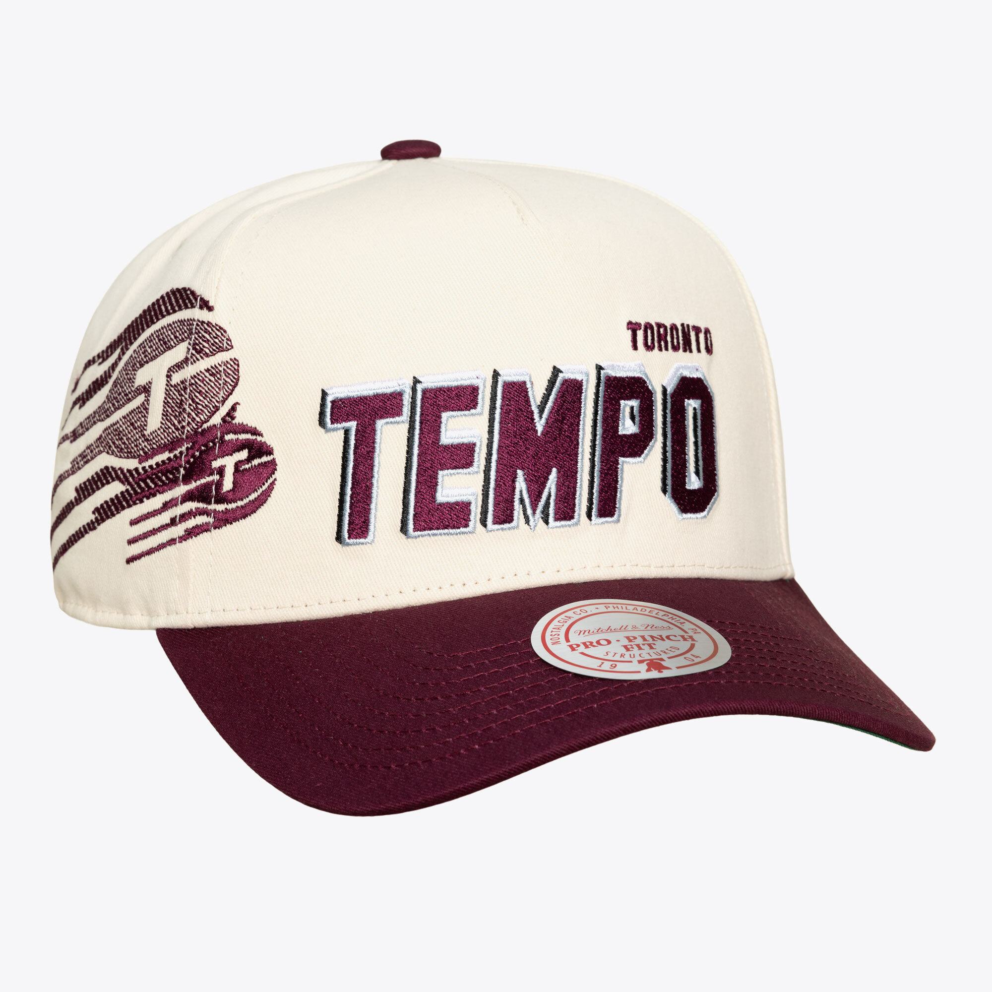 Unisex Mitchell & Ness Cream Toronto Tempo Big Time Pro Crown Snapback Hat