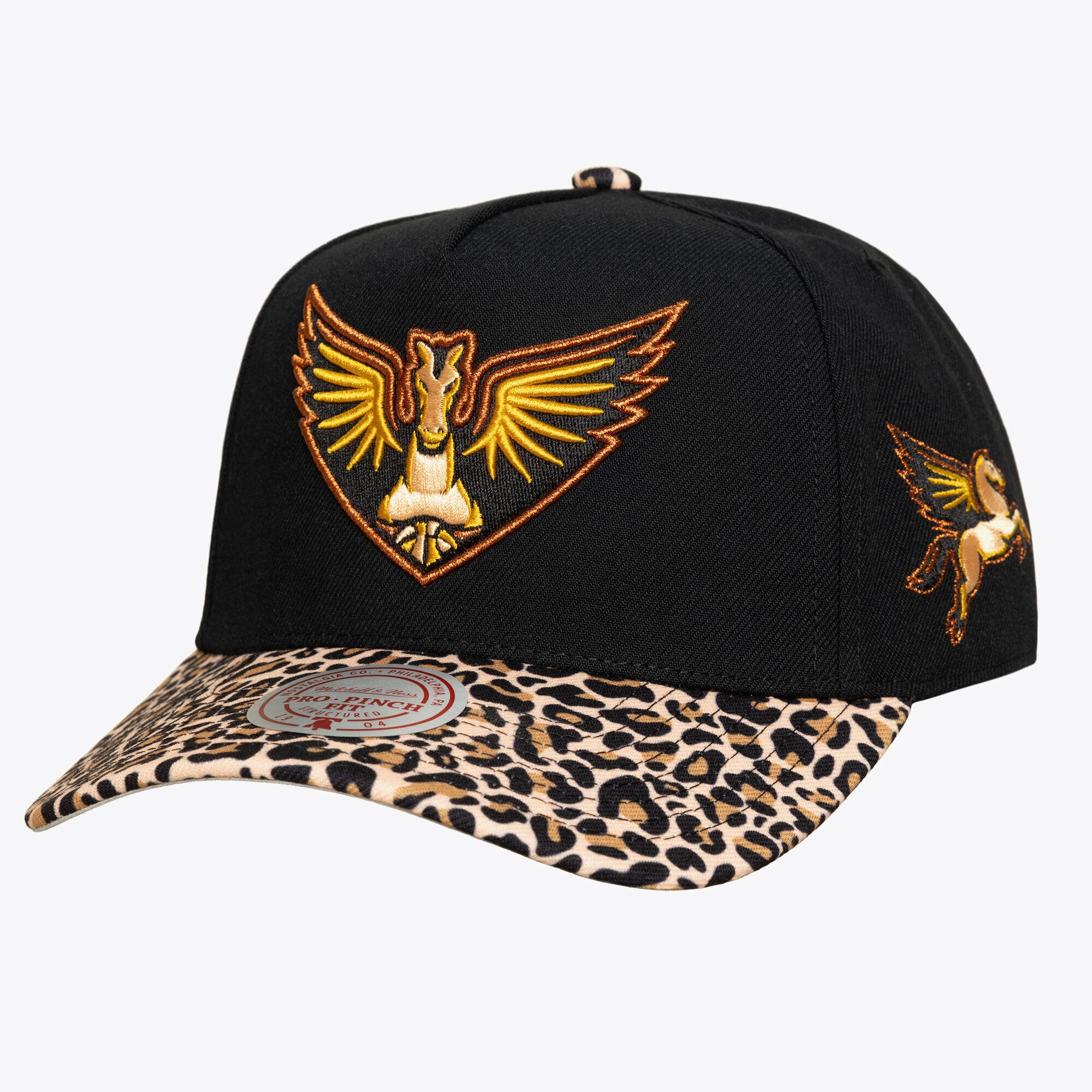 Unisex Mitchell & Ness Black Dallas Wings Cheetah Pro Snapback Hat