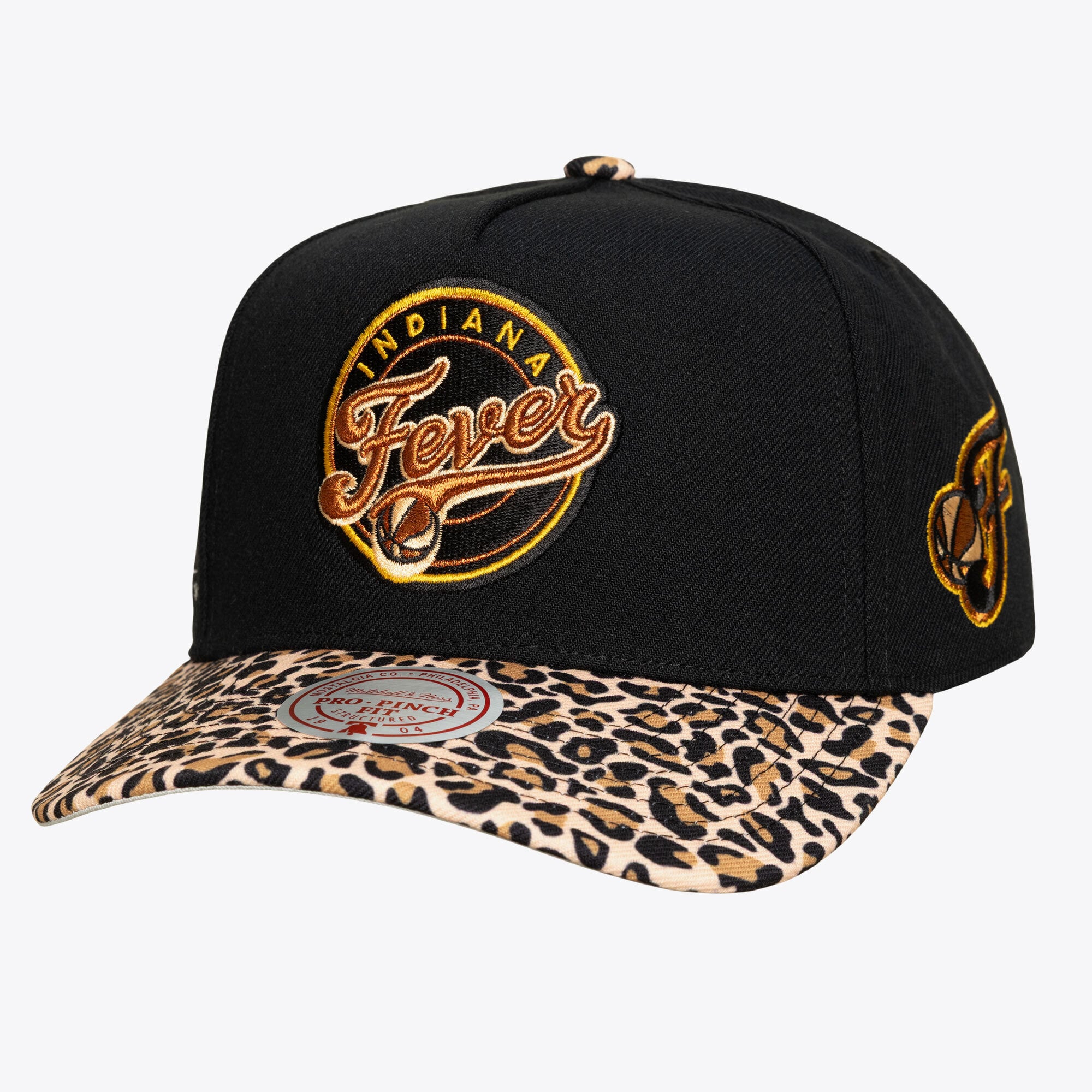 Unisex Mitchell & Ness  Black Indiana Fever Cheetah Pro Snapback Hat