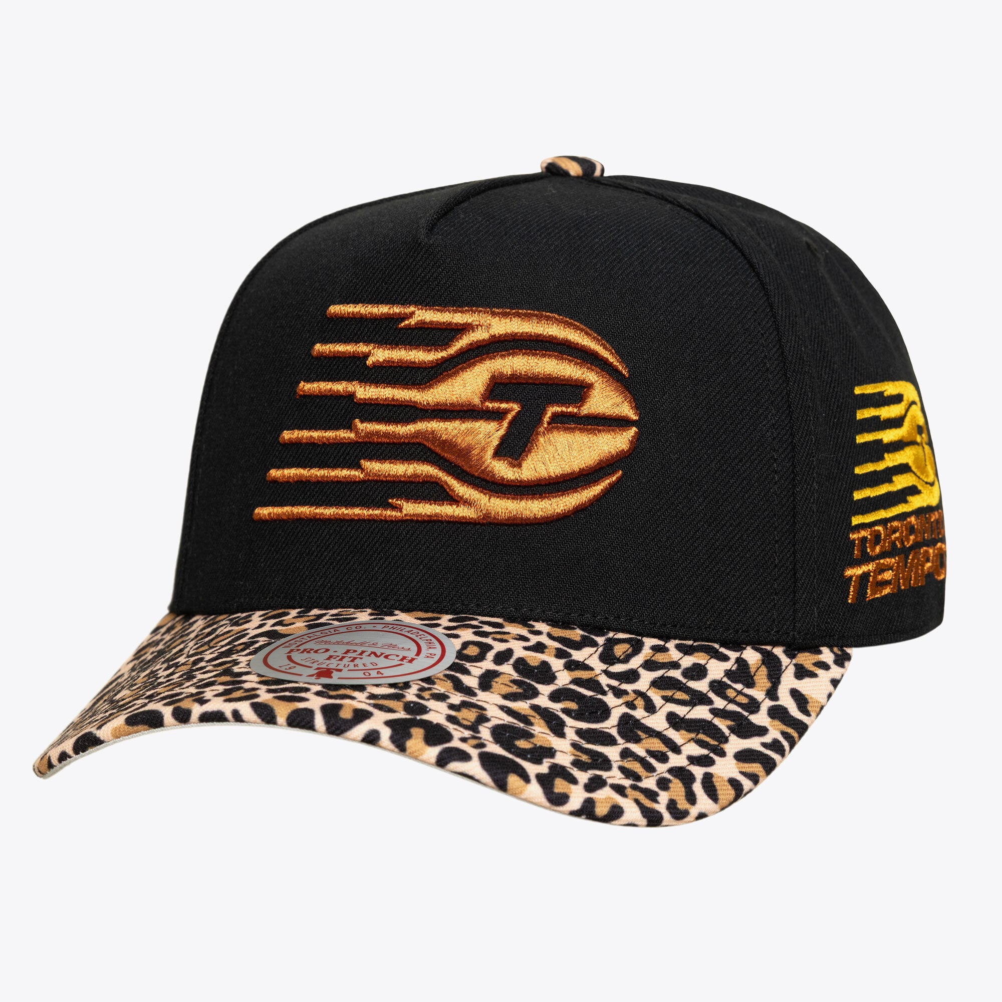 Unisex Mitchell & Ness  Black Toronto Tempo Cheetah Pro Snapback Hat