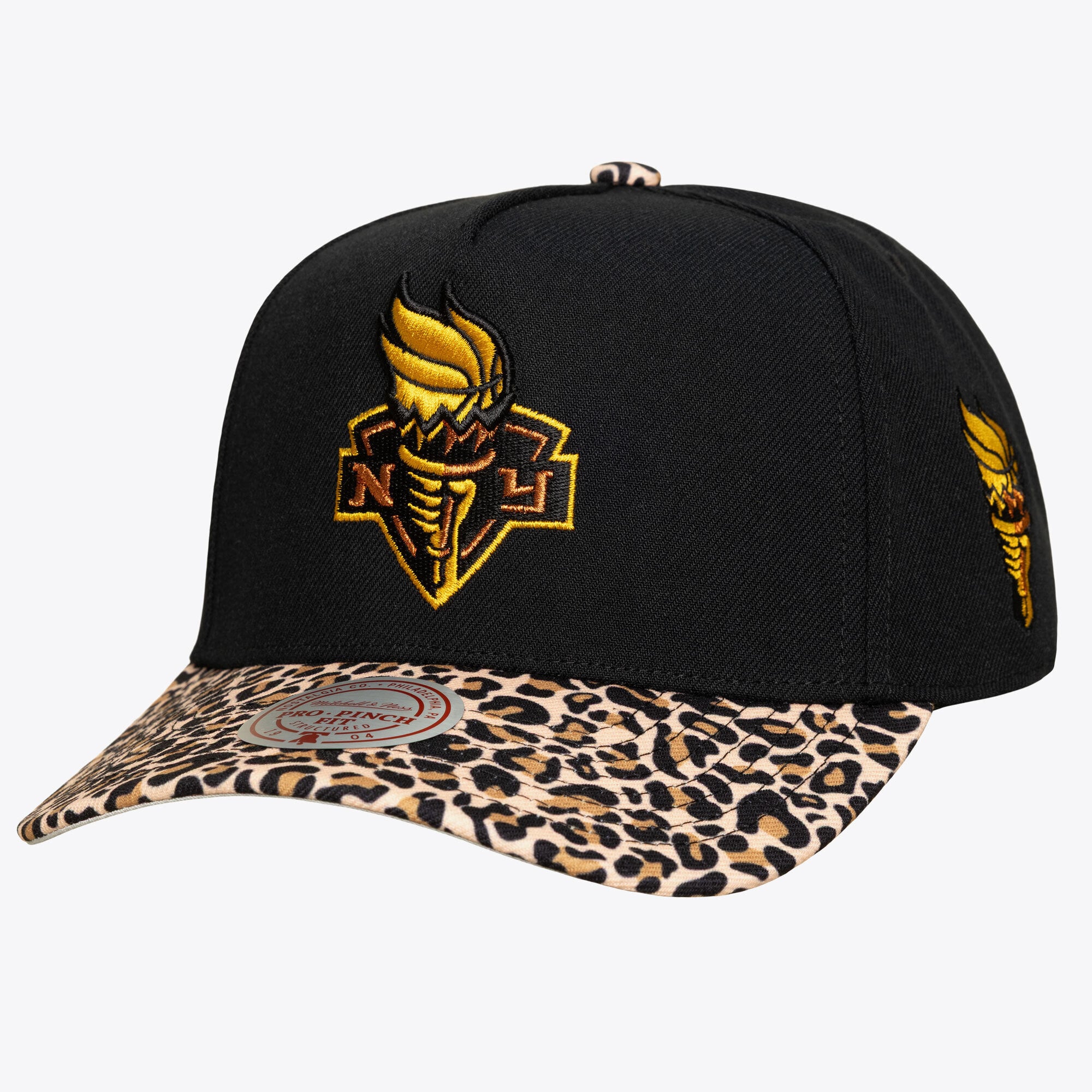 Unisex Mitchell & Ness  Black New York Liberty Cheetah Pro Snapback Hat