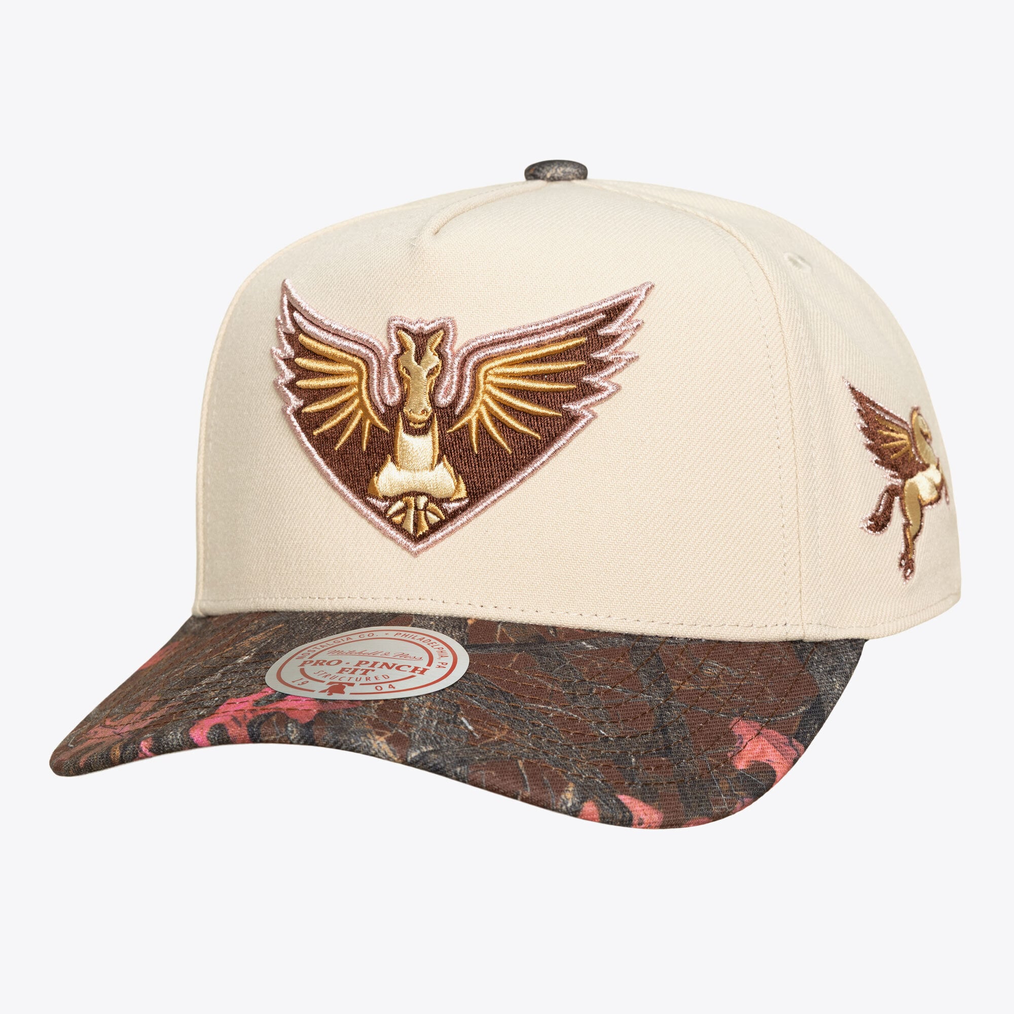 Unisex Mitchell & Ness  Cream Dallas Wings Pink Pro Snapback Hat
