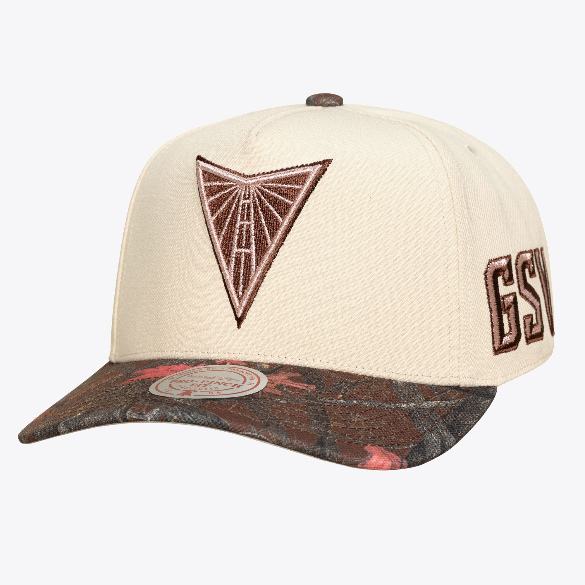 Unisex Mitchell & Ness  Cream Golden State Valkyries Pink Pro Snapback Hat