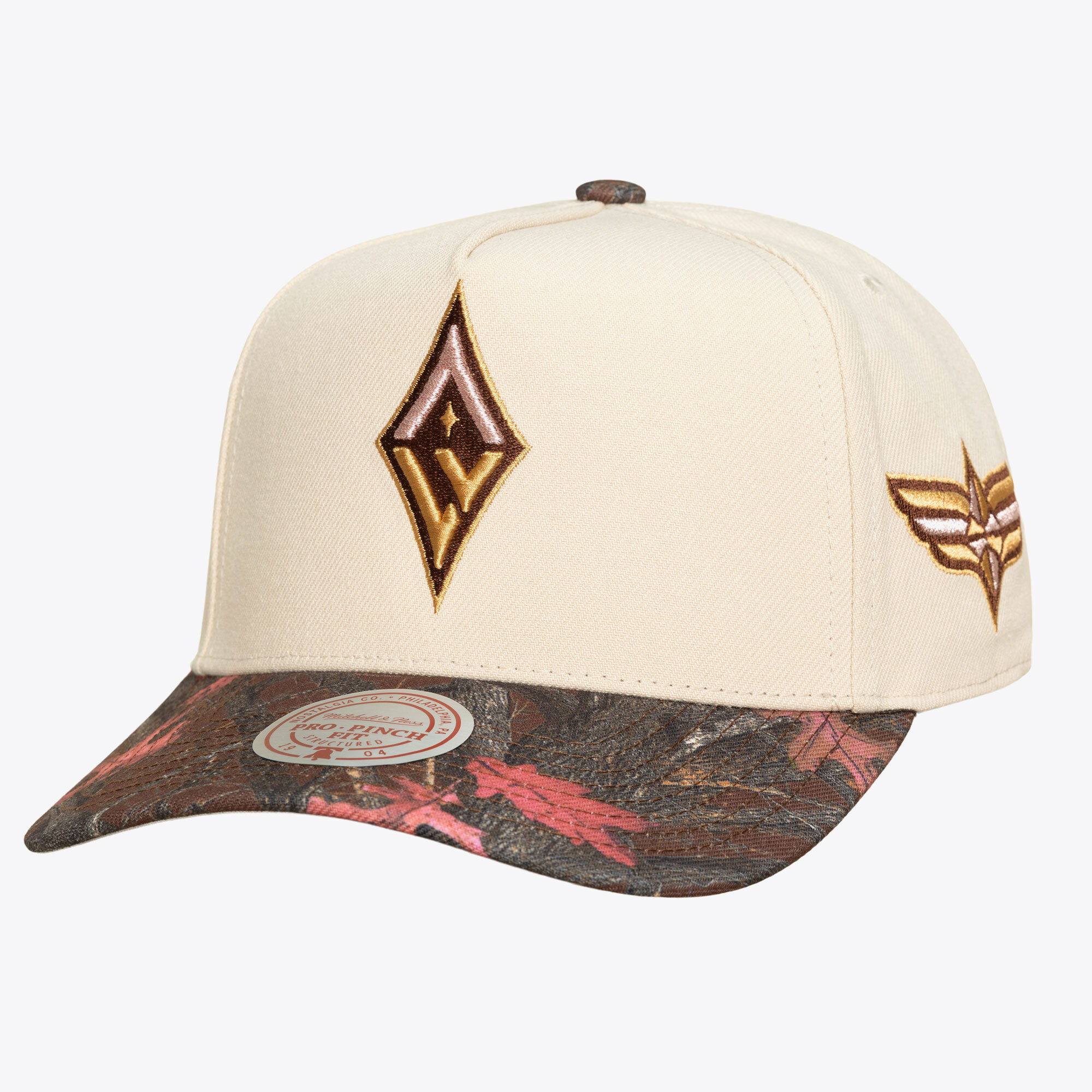 Unisex Mitchell & Ness  Cream Las Vegas Aces Pink Pro Adjustable Hat