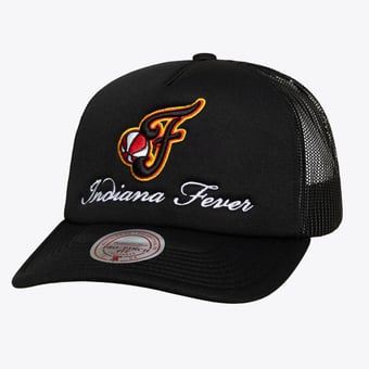 Unisex Mitchell & Ness Black Indiana Fever Script Pro Pinch Adjustable Trucker Hat