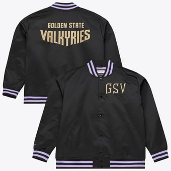 Men's Mitchell & Ness  Black Golden State Valkyries Lightweight Satin Jacket