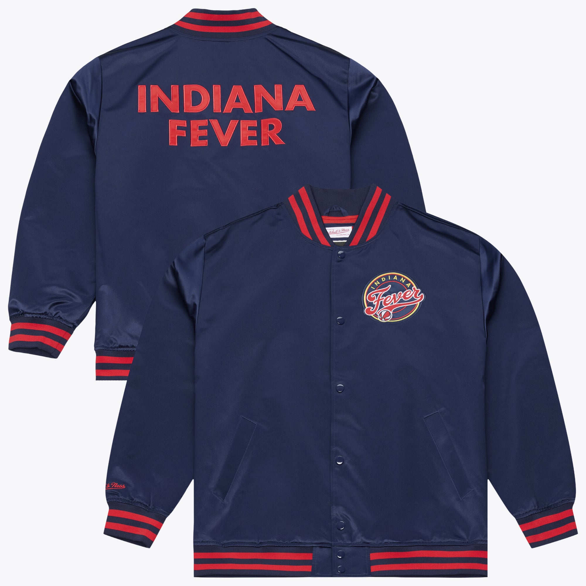 Men's Mitchell & Ness  Navy Indiana Fever Lightweight Satin Jacket