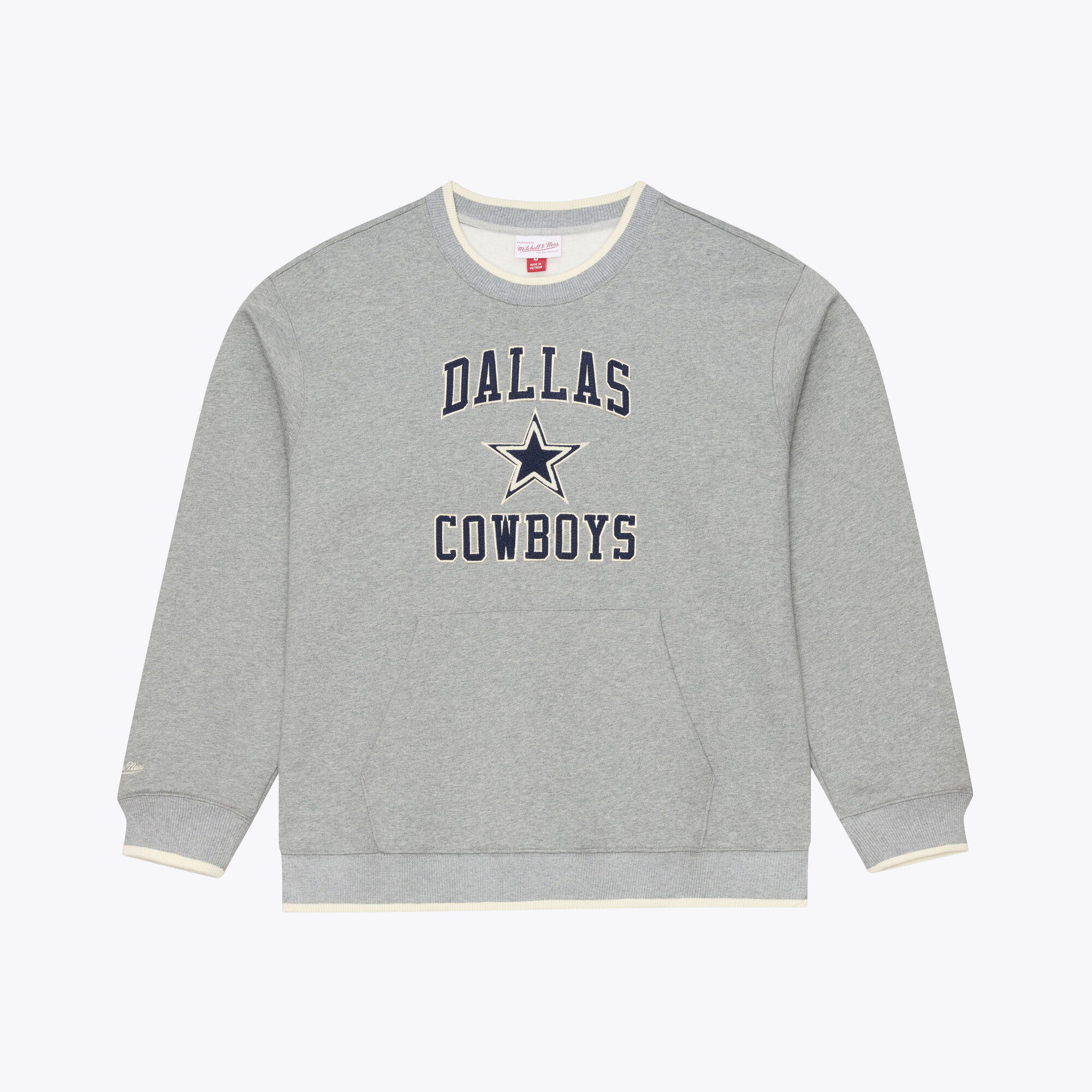 Men's Mitchell & Ness Heather Gray Dallas Cowboys Premium Essentials Crew Sweatshirt