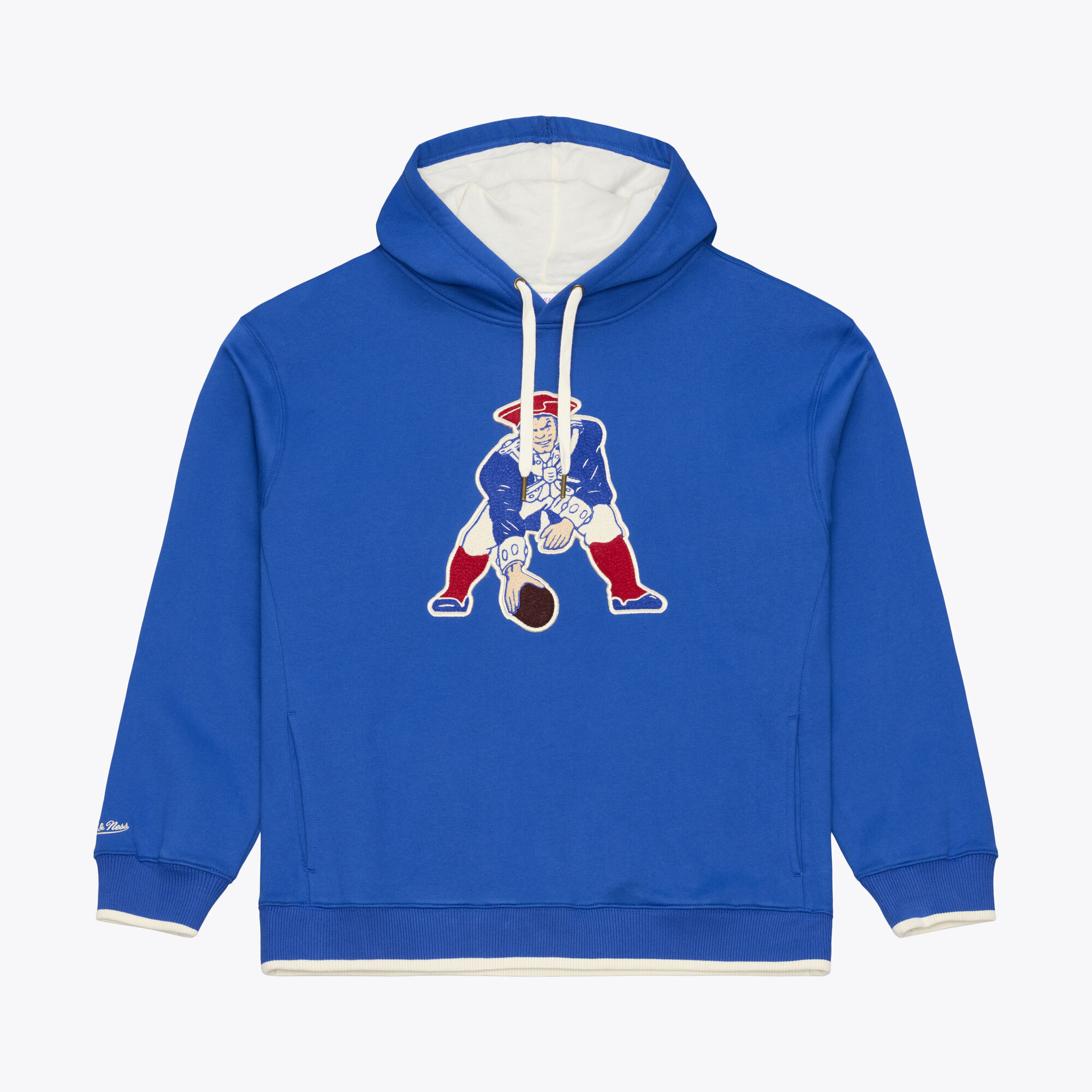 Men's Mitchell & Ness Royal New England Patriots Premium Essentials Heavyweight Fleece Hoodie