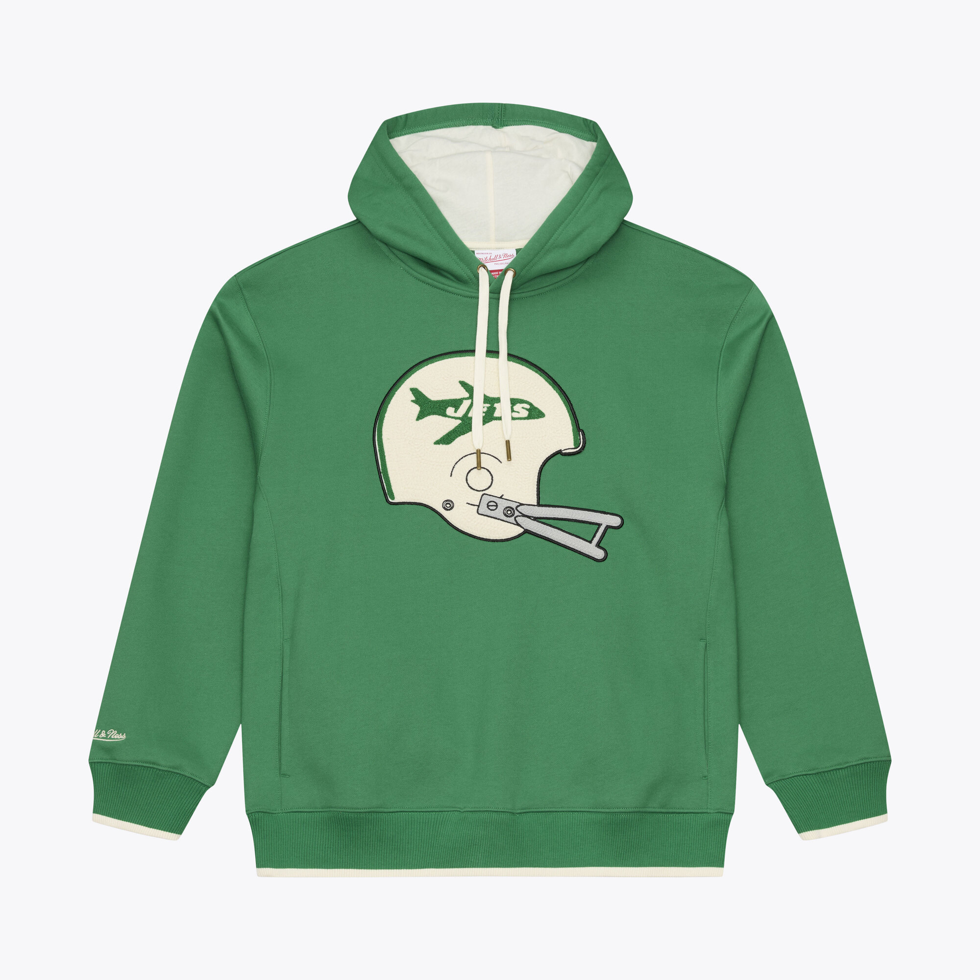 Men's Mitchell & Ness Green New York Jets Premium Essentials Heavyweight Fleece Hoodie