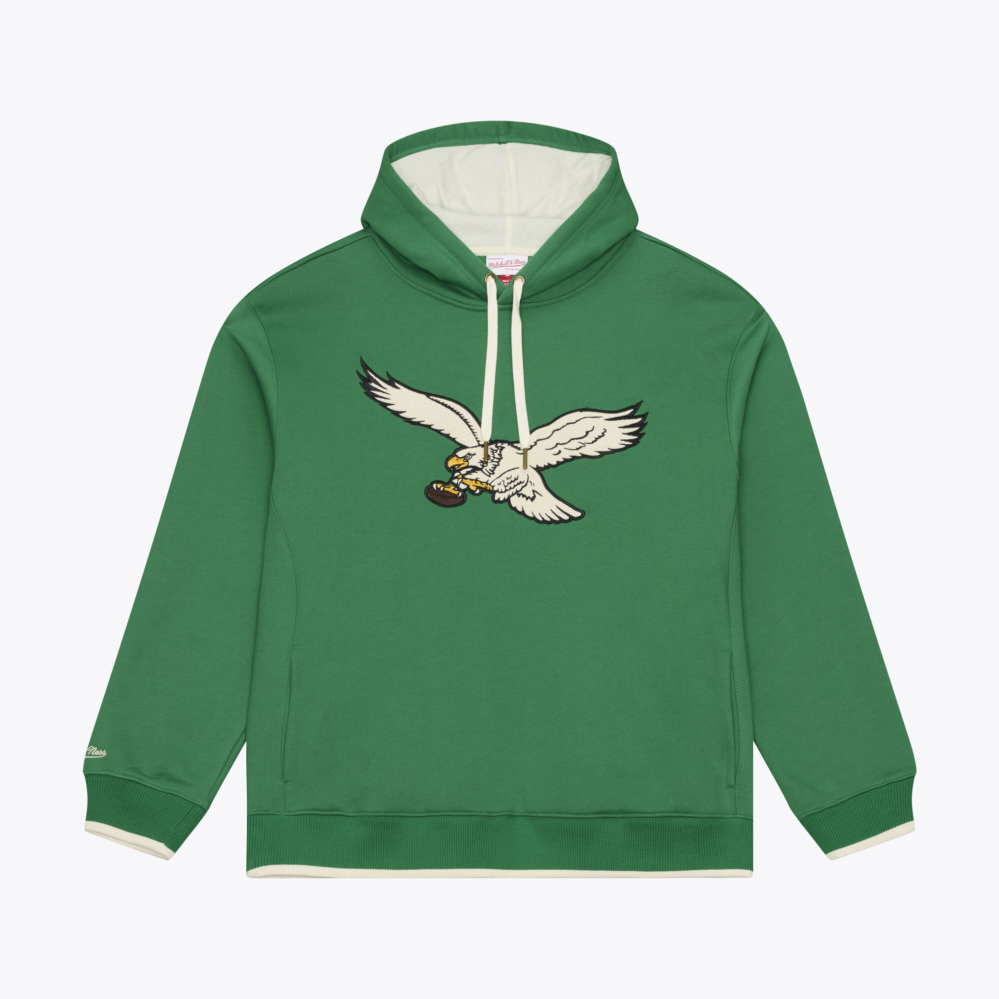Mitchell & Ness Men's Kelly Green Philadelphia Eagles Premium Essentials Heavyweight Fleece Hoodie - Kelly Green