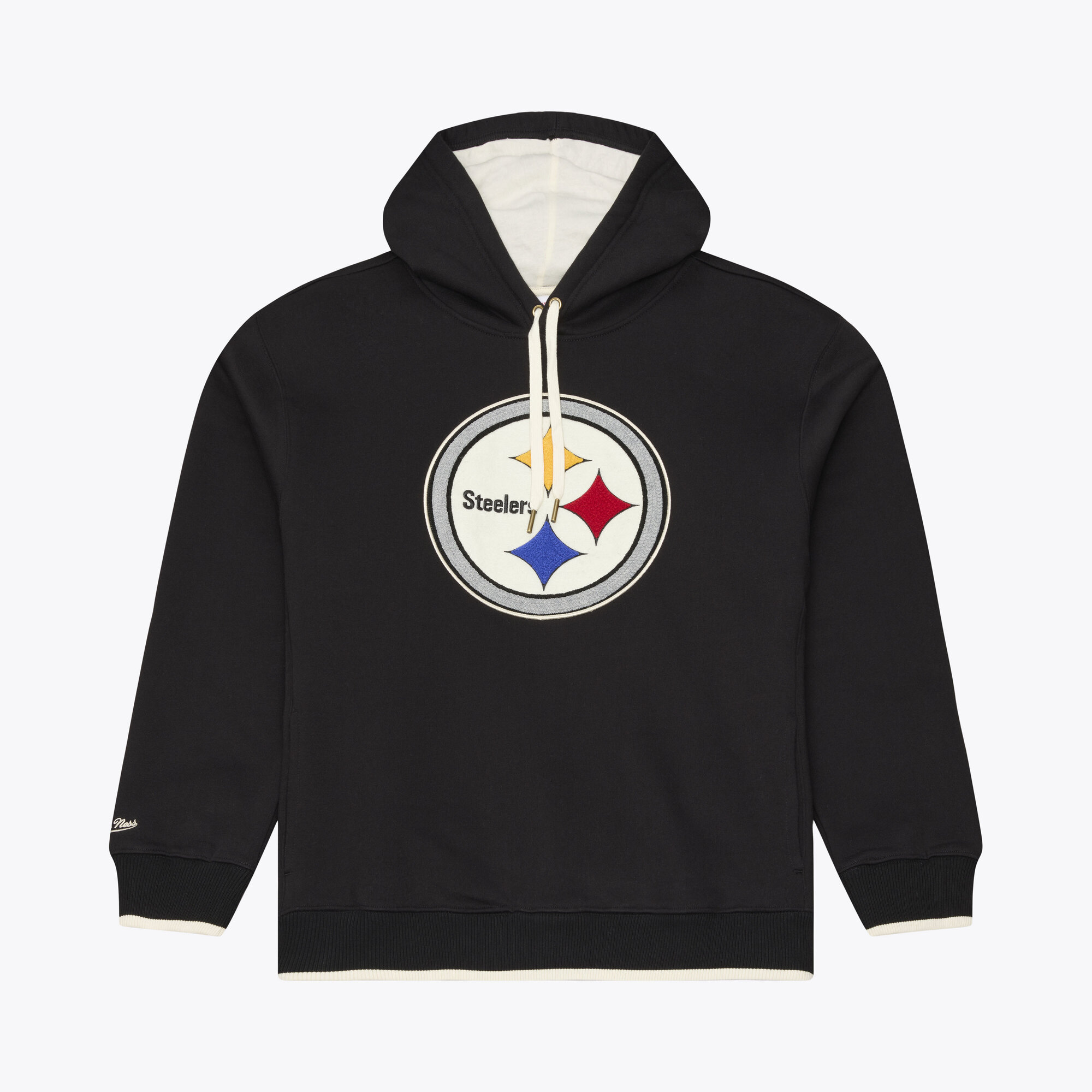 Men's Mitchell & Ness Black Pittsburgh Steelers Premium Essentials Heavyweight Fleece Hoodie