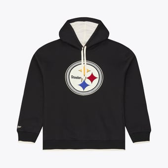 Men's Mitchell & Ness Black Pittsburgh Steelers Premium Essentials Heavyweight Fleece Hoodie