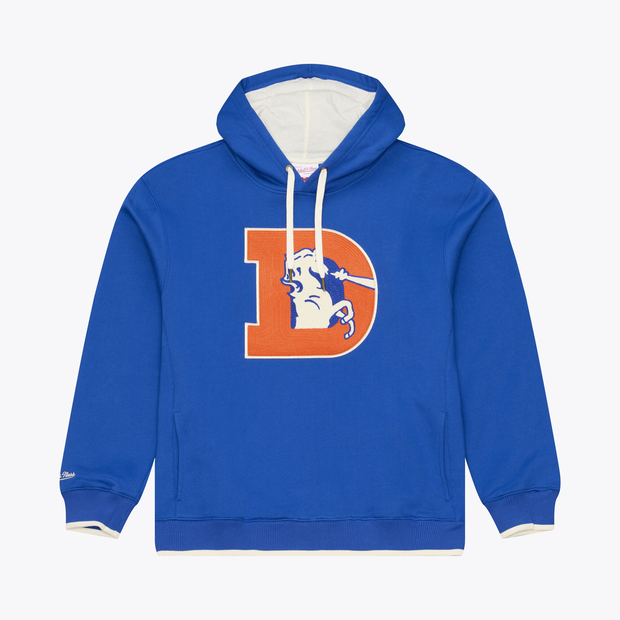 Men's Mitchell & Ness Royal Denver Broncos Premium Essentials Heavyweight Fleece Hoodie