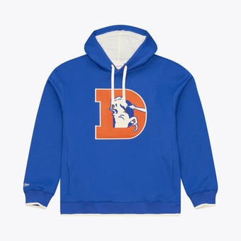 Men's Mitchell & Ness Royal Denver Broncos Premium Essentials Heavyweight Fleece Hoodie