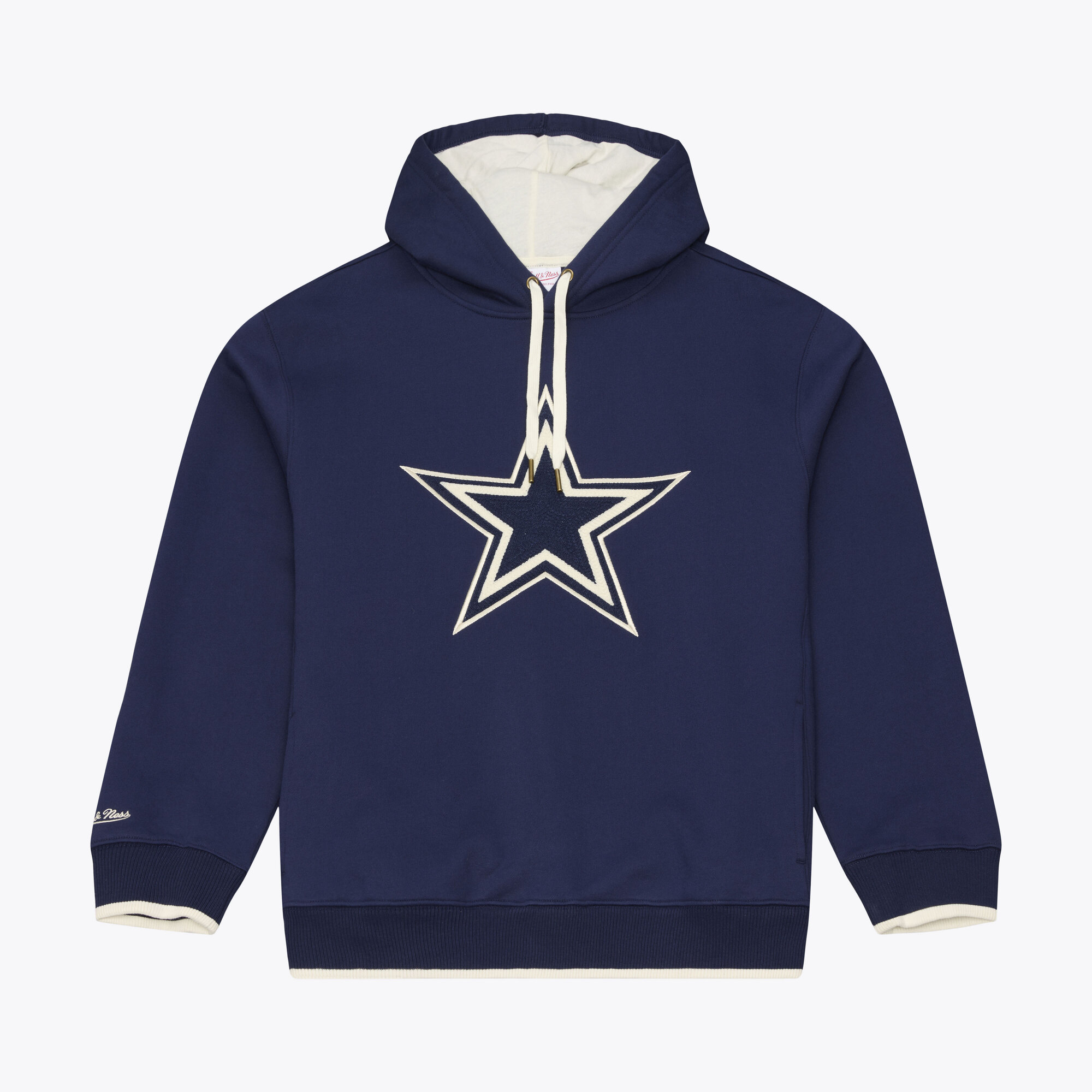 Men's Mitchell & Ness Navy Dallas Cowboys Premium Essentials Heavyweight Fleece Hoodie