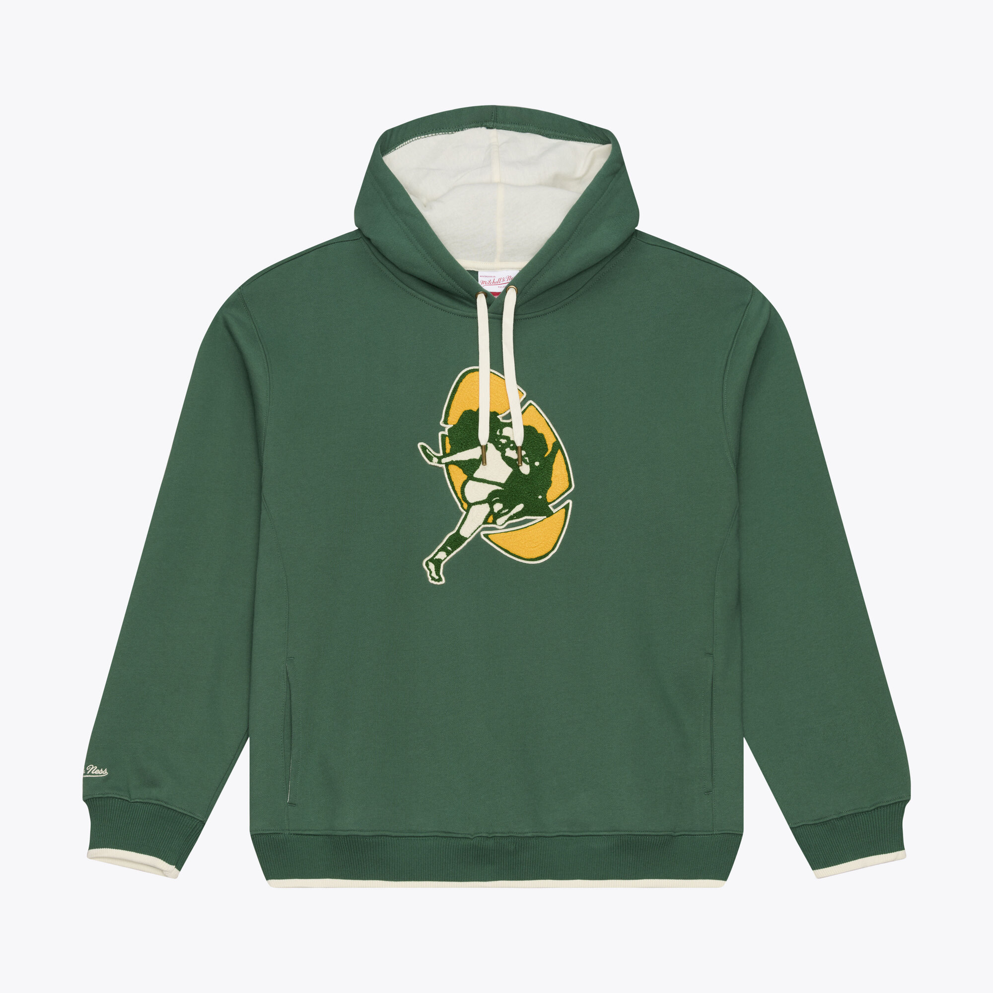 Men's Mitchell & Ness Green Green Bay Packers Premium Essentials Heavyweight Fleece Hoodie