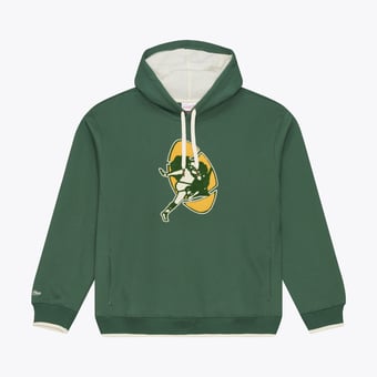 Men's Mitchell & Ness Green Green Bay Packers Premium Essentials Heavyweight Fleece Hoodie