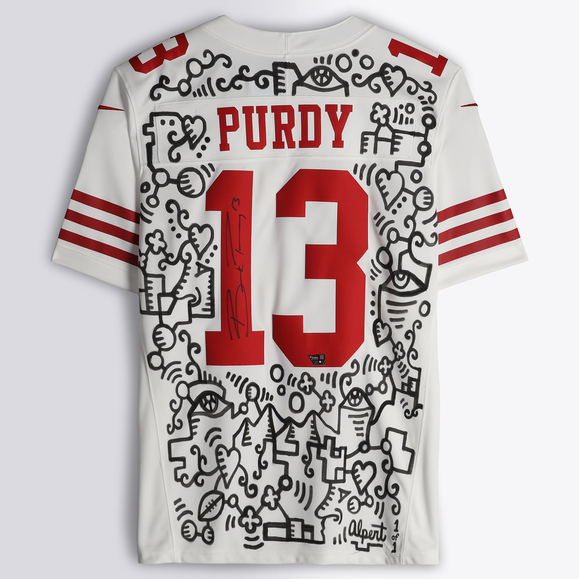 Brock Purdy San Francisco 49ers Autographed White Nike Limited Jersey Art by Alex Alpert - Limited Edition #1/1 - BB14010164