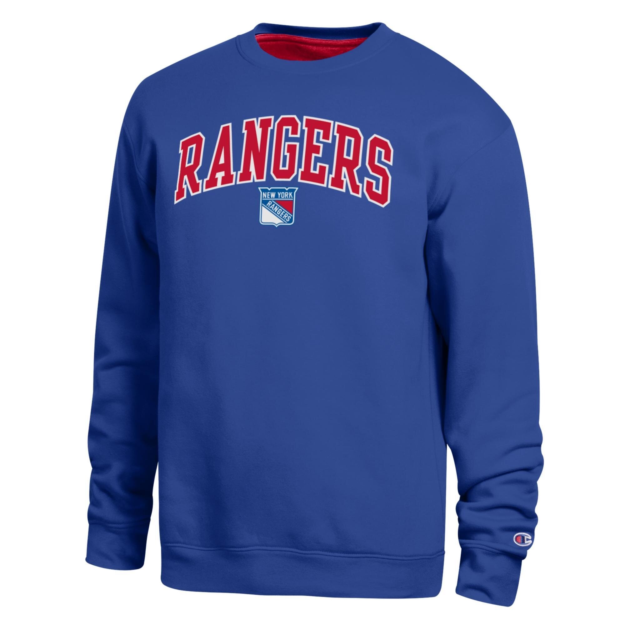 Men's Champion Royal New York Rangers Contrast Sweatshirt